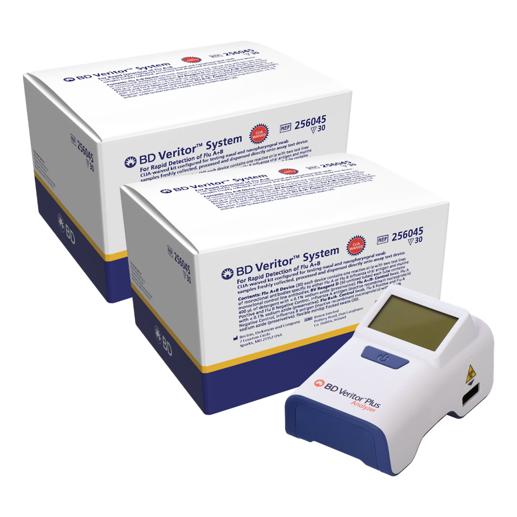 BD - 256074 Respiratory Test Kit BD Veritor™ Plus System Analyzer and Office Combo Influenza A + B 60 Tests CLIA Waived