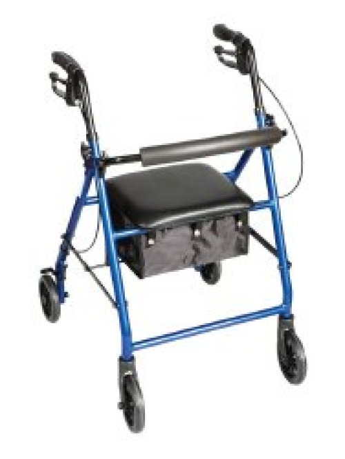 Drive DeVilbiss Healthcare FGA33577 0000 - Carex® Classics Four-Wheel Rollator, 30 – 36 Inch, Metallic Blue - 1/Each