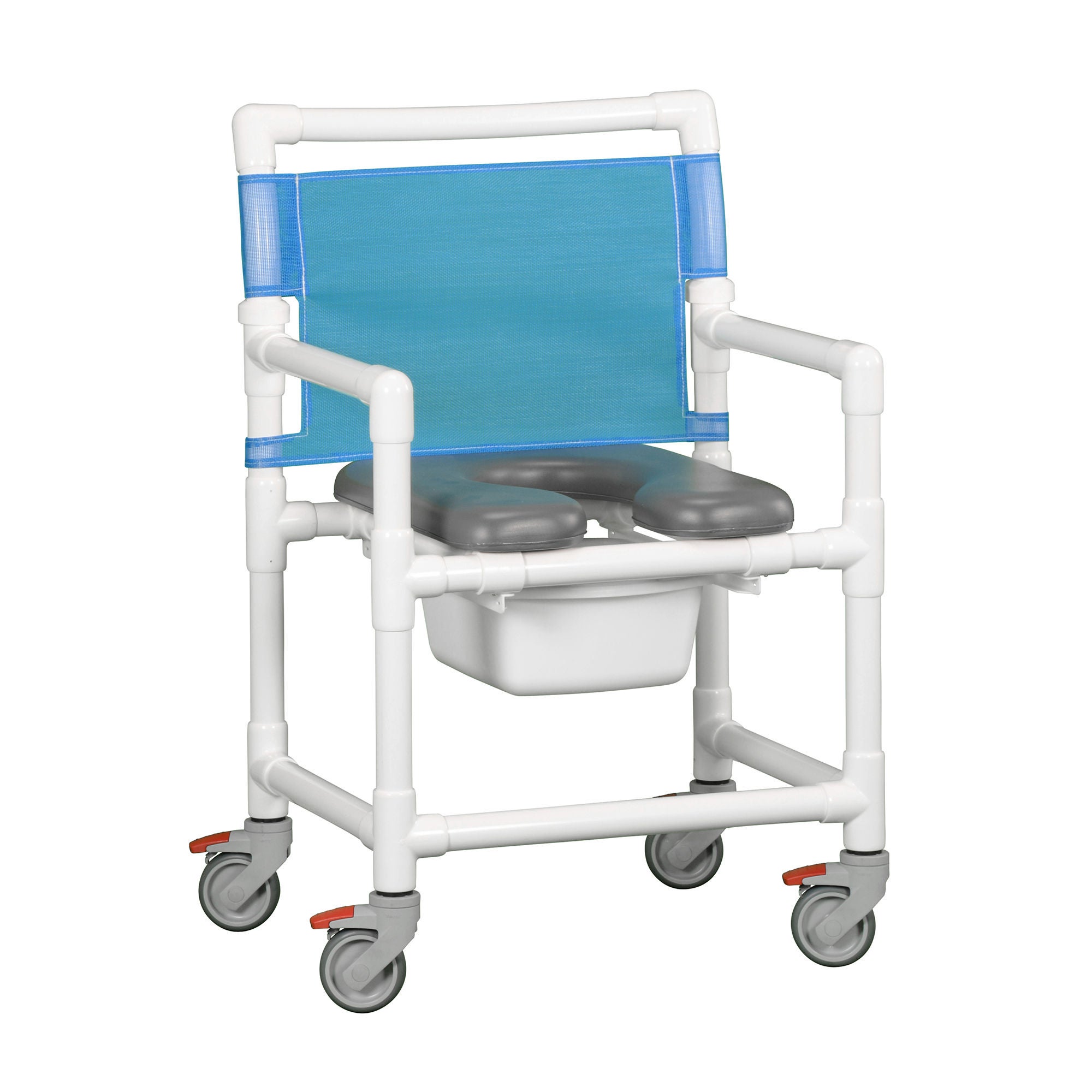 IPU - VL OF9250 MS G Commode / Shower Chair ipu® Fixed Arms PVC Frame Mesh Backrest 25-1/2 Inch Seat Width 350 lbs. Weight Capacity