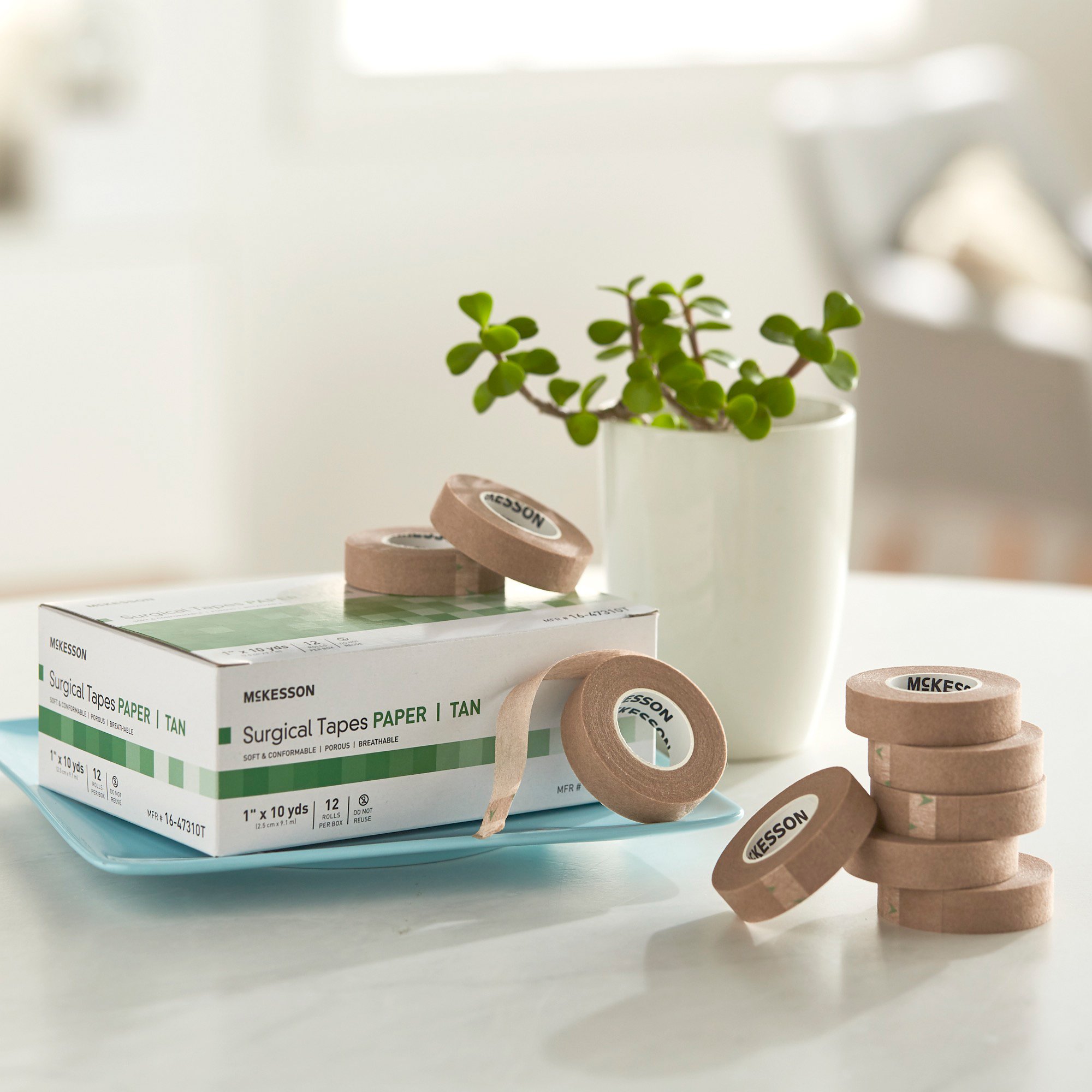 McKesson Brand 16-47305T - McKesson Paper Medical Tape, 1/2 Inch x 10 Yard, Tan - 24/Box, 288/Case