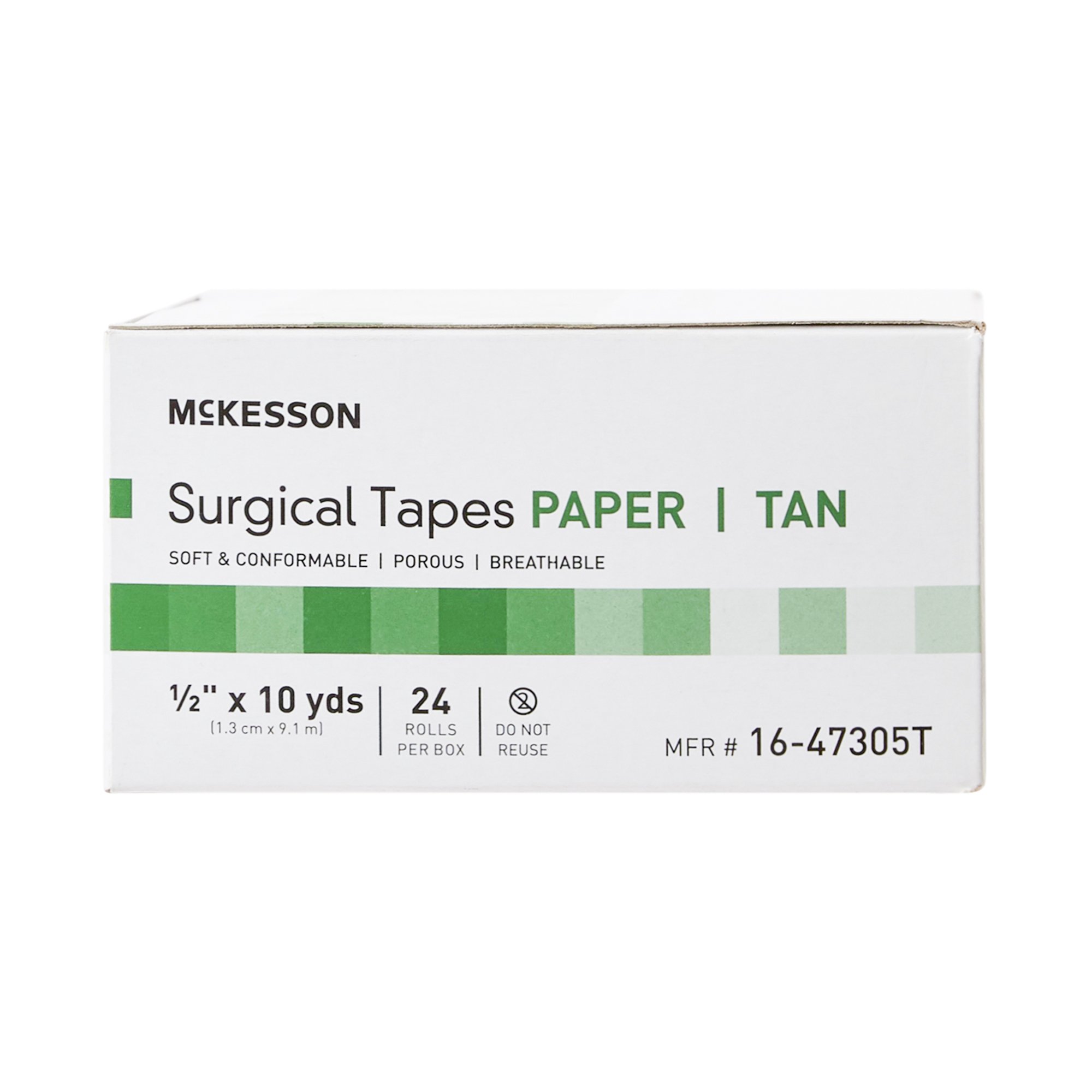 McKesson Brand 16-47305T - McKesson Paper Medical Tape, 1/2 Inch x 10 Yard, Tan - 24/Box, 288/Case