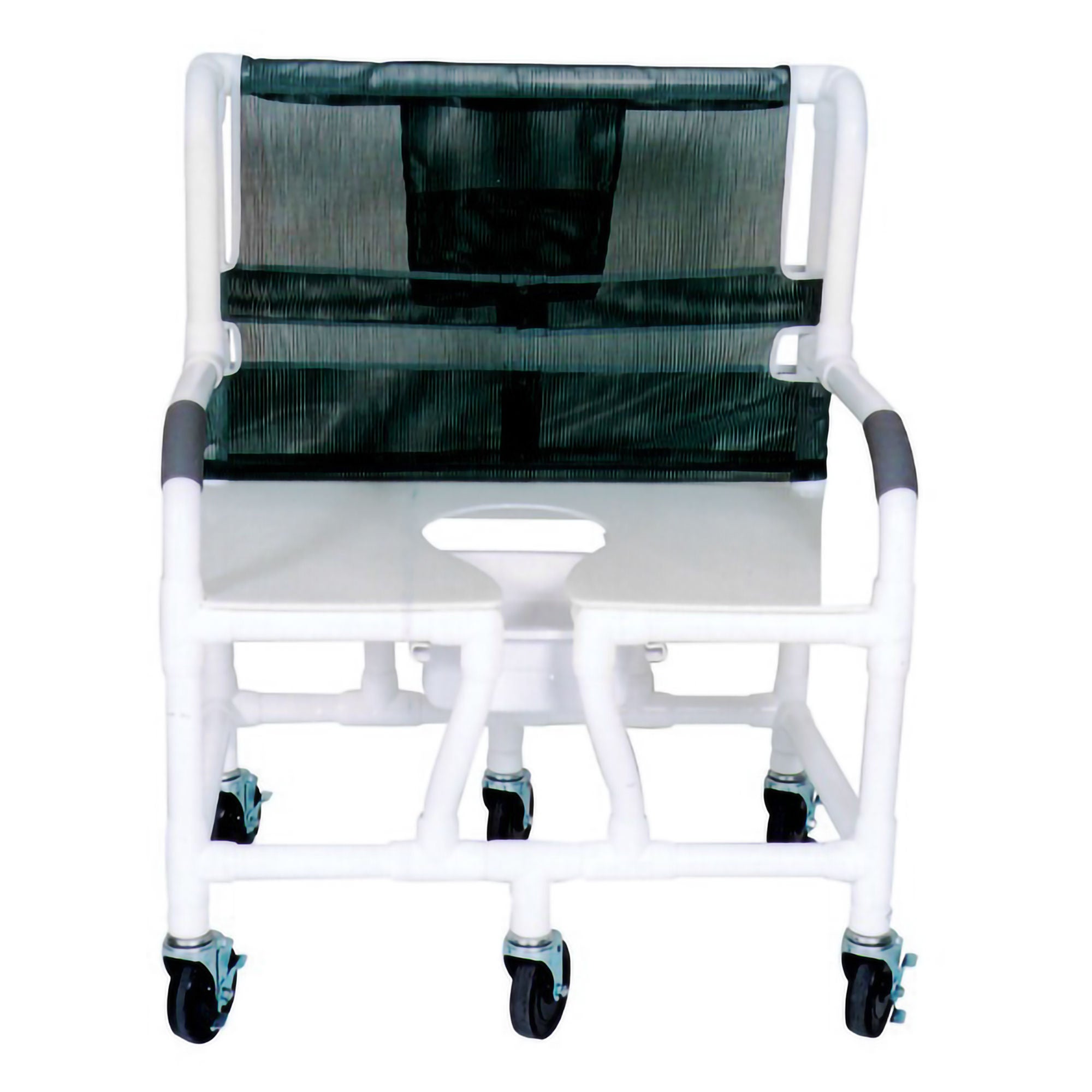 MJM International - 130-5-DDA Shower Chair MJM International Swing-Away Arms PVC Frame Mesh Backrest with Pushbar 30 Inch Seat Width 700 lbs. Weight Capacity