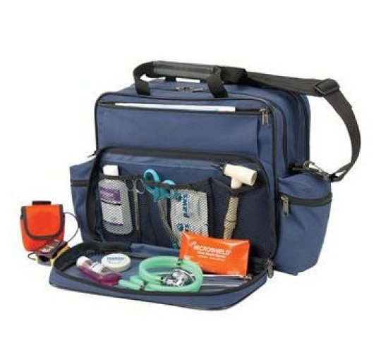Hopkins Medical Products - 0650CA-NV Shoulder Bag Home Health Series Navy Blue 600D Waterproof Material 3-1/2 X 3-1/2 X 14 Inch