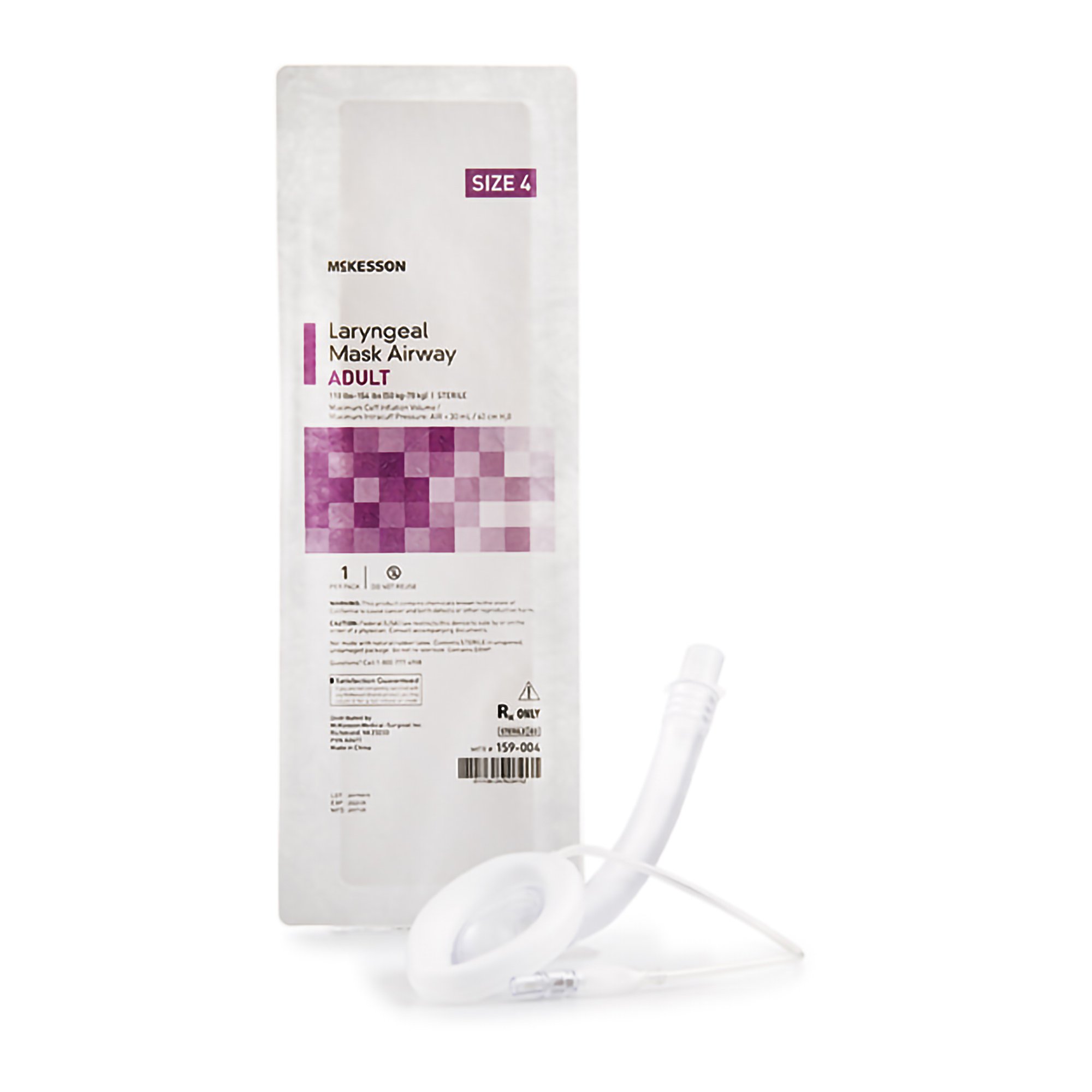 McKesson Brand - 159-004 McKesson Laryngeal Mask Airway Adult 110-154lbs Sterile 159-004