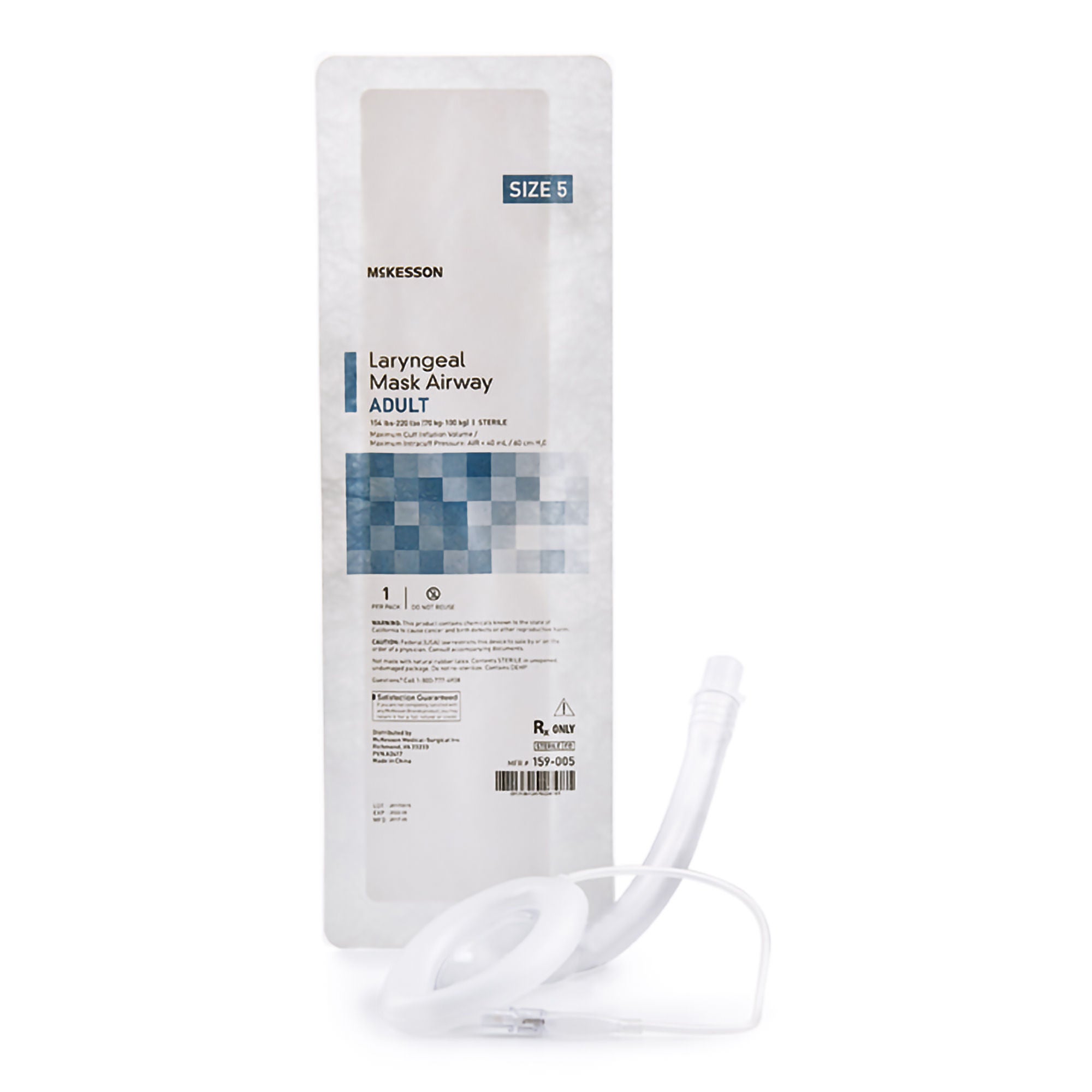 McKesson Brand - 159-005 McKesson Laryngeal Mask Airway Adult 154-220lbs Sterile 159-005