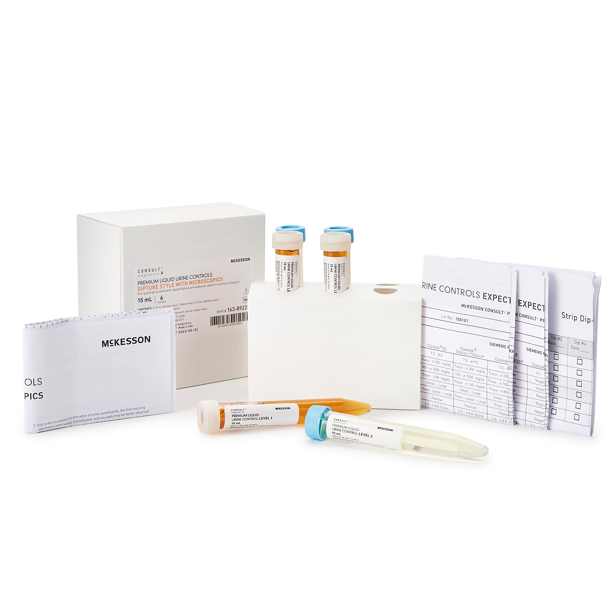 McKesson Brand - K-89228 Urine Chemistry Control Set McKesson Consult™ Microscopic Testing Positive Level / Negative Level 3 Level 1 (Abnormal) 15 mL Tubes, 3 Level 2 (Normal with hCG) 15 mL Tubes