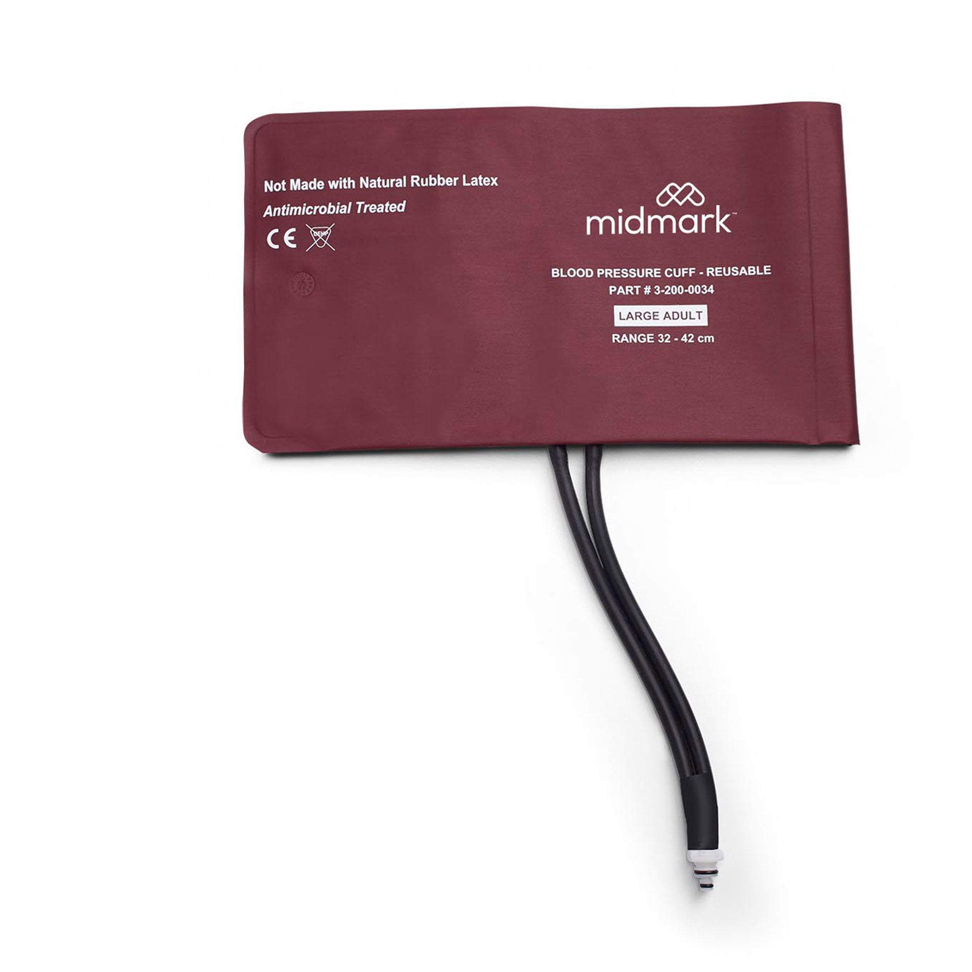 Midmark - 3-200-0034 Reusable Blood Pressure Cuff IQvitals® Zone™ 32 to 42 cm Arm Nylon Cuff Large Adult Cuff