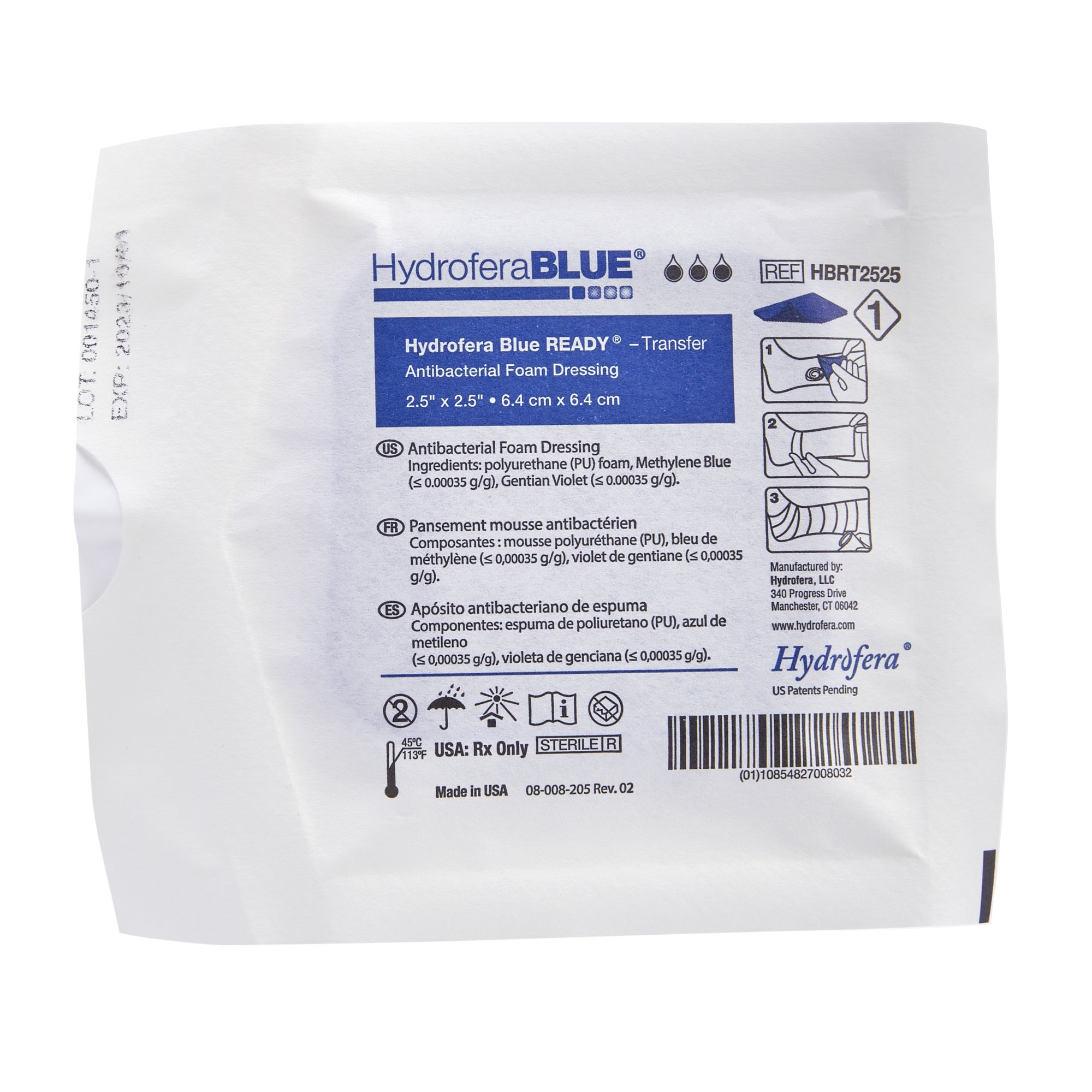 Hydrofera BLUE Transfer Antibacterial Foam Dressing HBRT2525 by BSN Medical