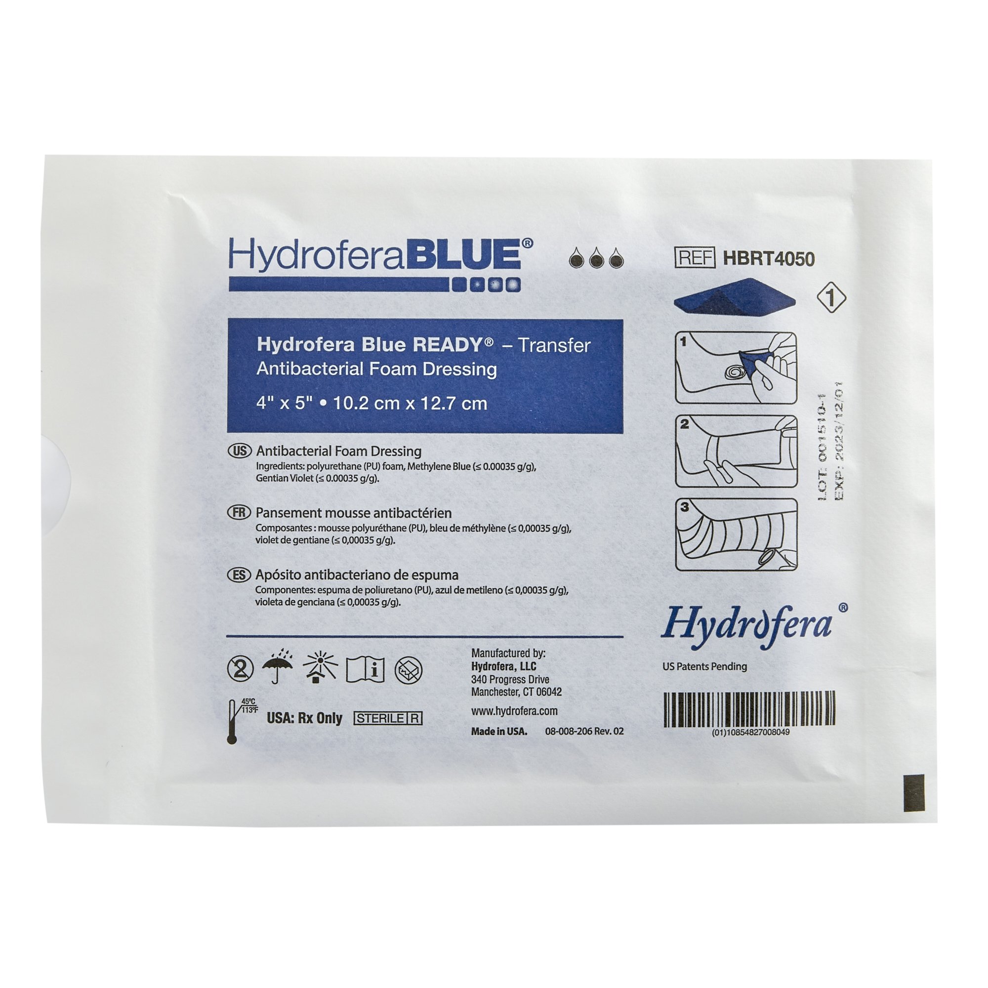 Hydrofera BLUE Transfer Antibacterial Foam Dressing HBRT4050 by BSN Medical