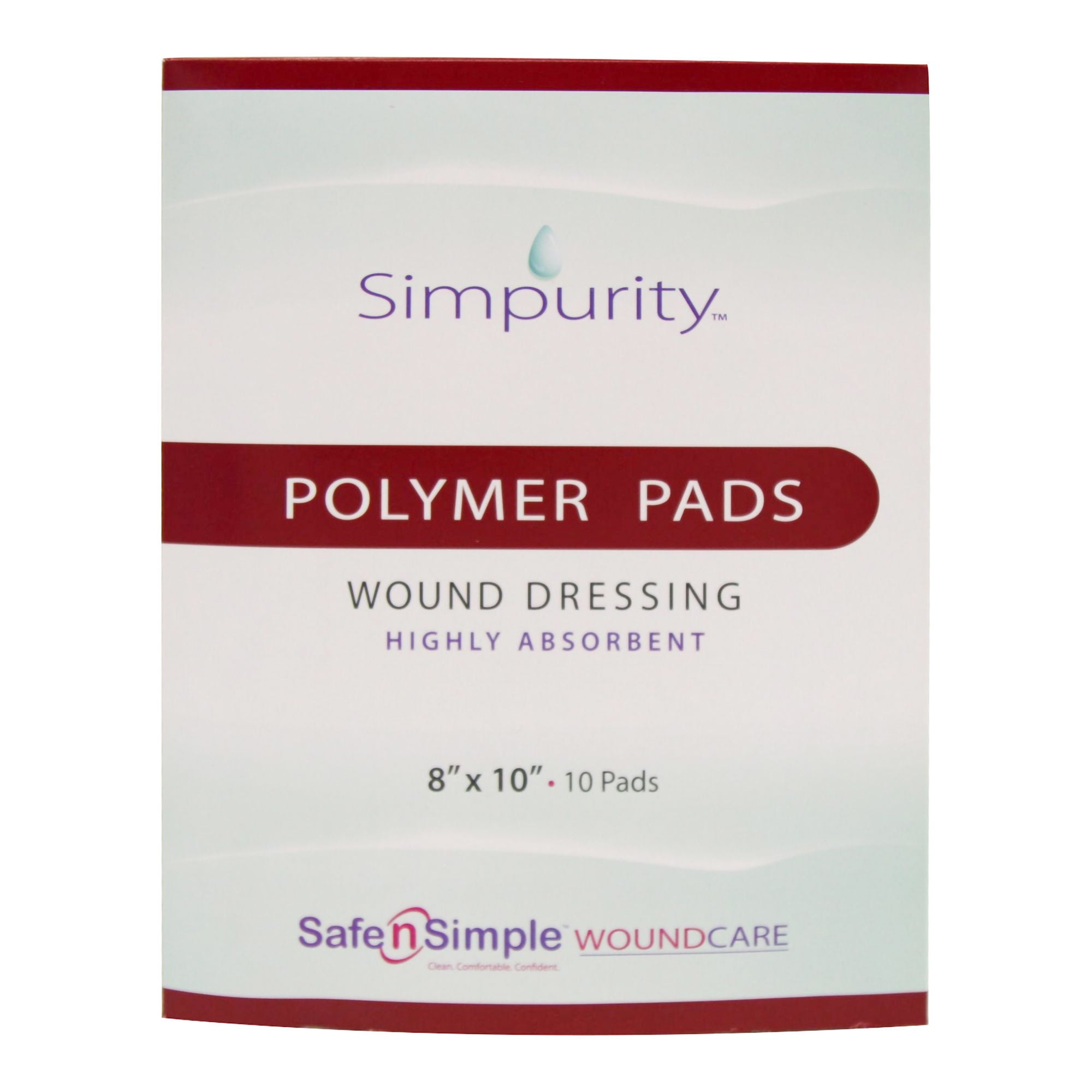 Safe N Simple - SNS59080 Super Absorbent Dressing Simpurity® Rectangle 8 X 10 Inch Without Border Sterile