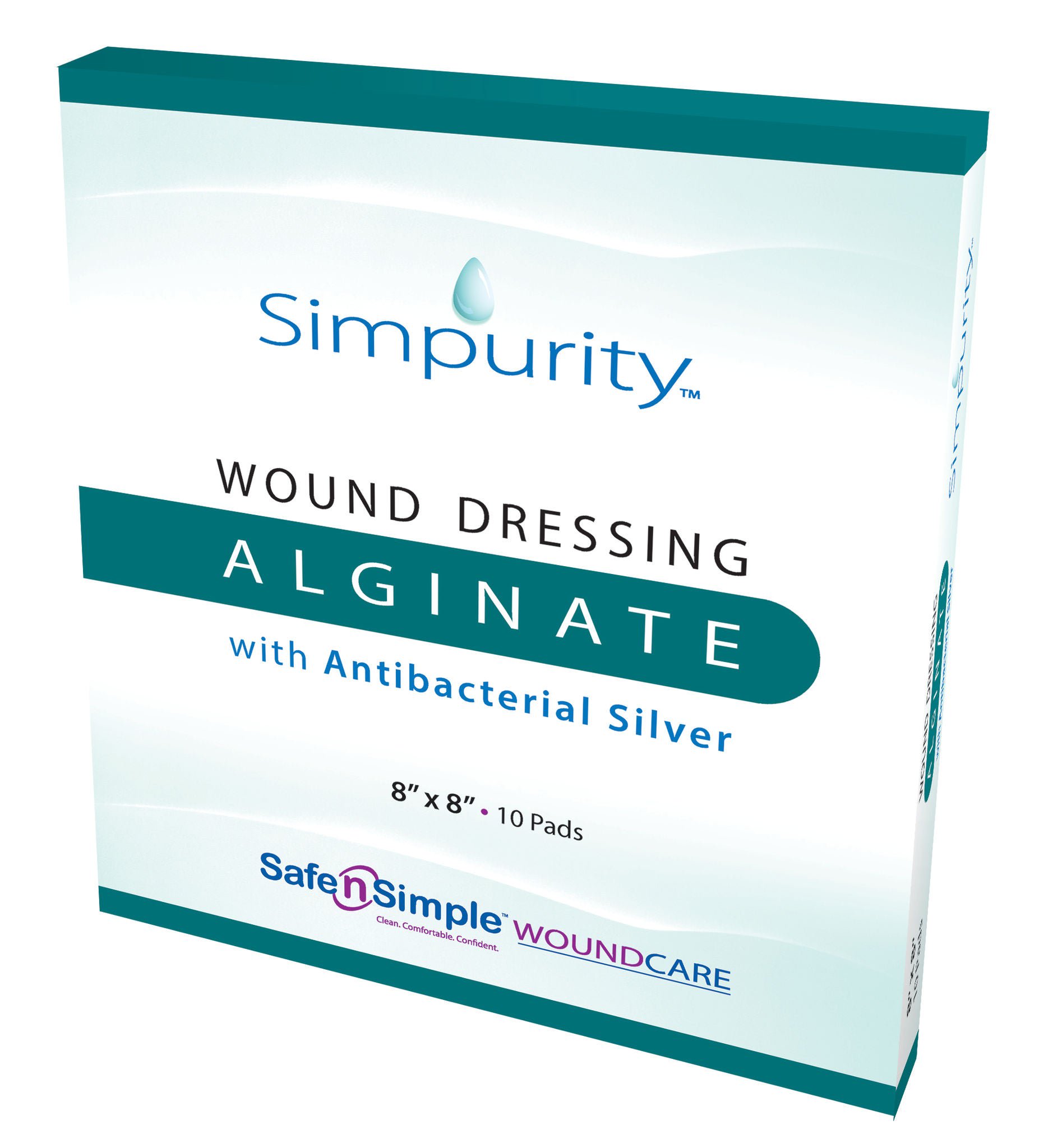 Safe N Simple - SNS51764 Silver Alginate Dressing Simpurity™ Square Sterile