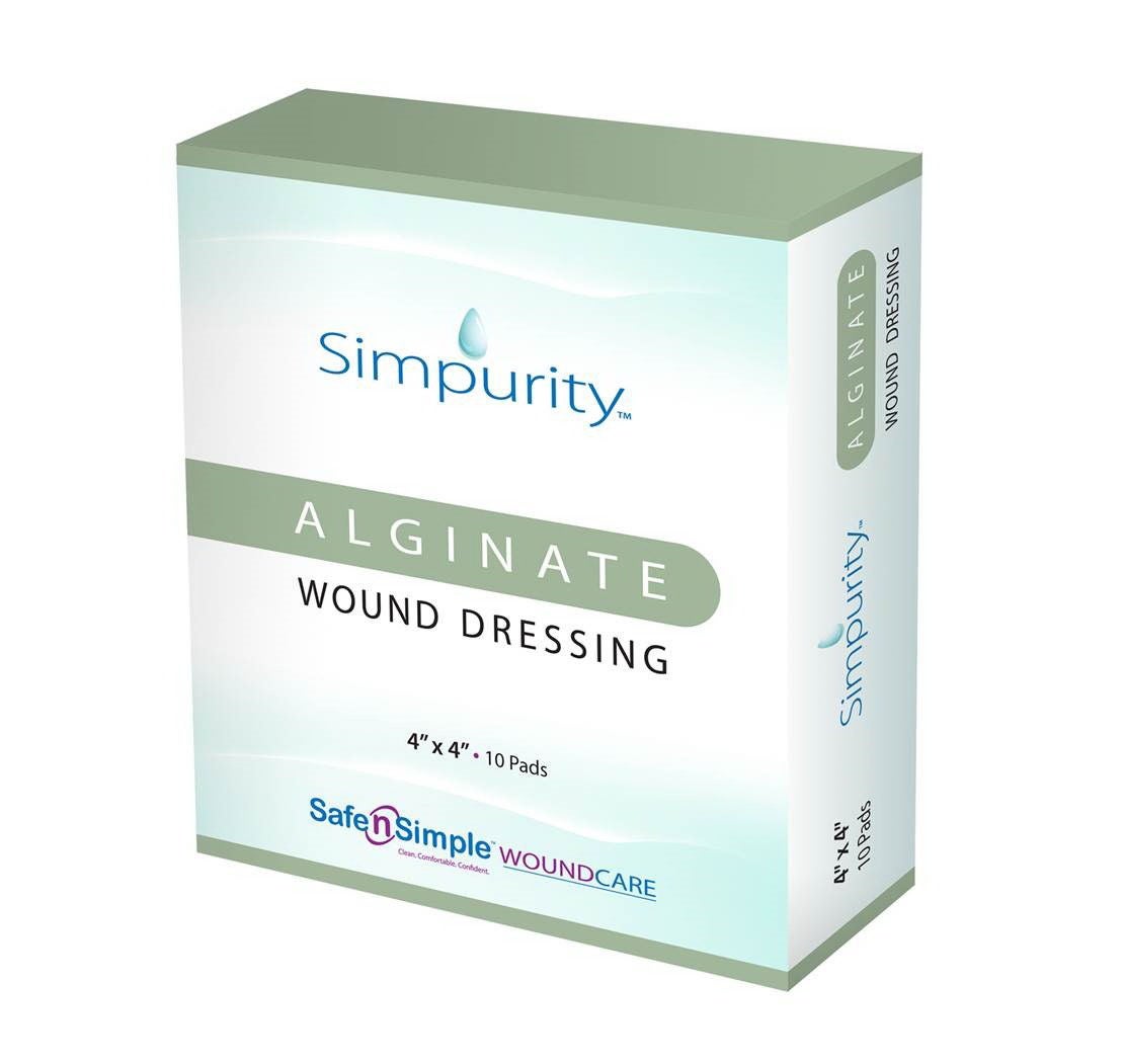 Safe N Simple - SNS50764 Alginate Dressing Simpurity™ Calcium Alginate 8 X 8 Inch Square