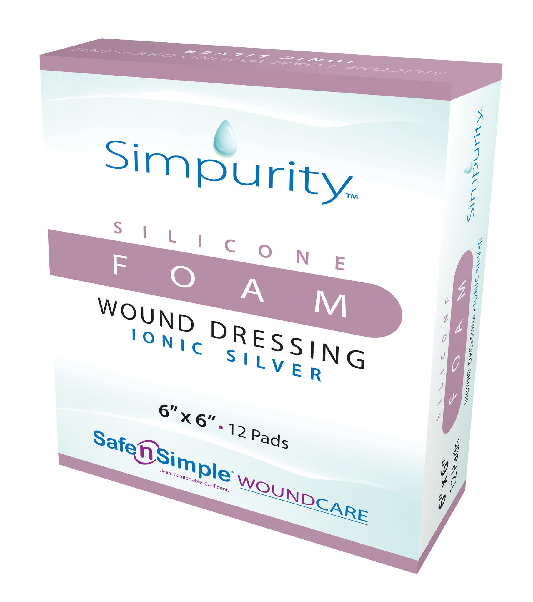 Safe N Simple - SNS74466 Silver Foam Dressing Simpurity™ Square Sterile