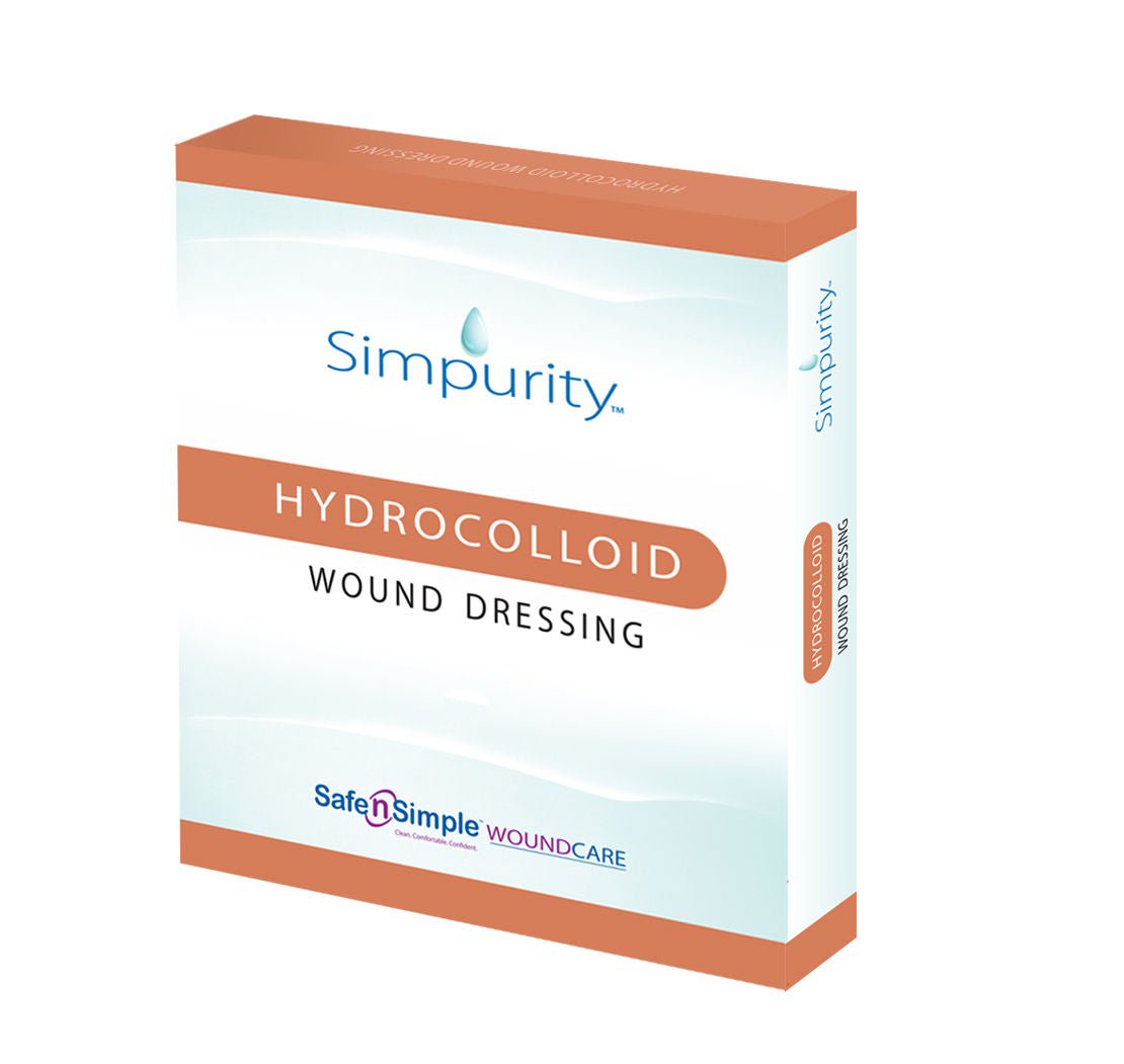 Safe N Simple - SNS55404 Hydrocolloid Dressing Simpurity™ Film Backing 4 X 4 Inch Square Hydrocolloid / Film