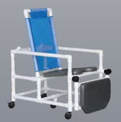 IPU - VL OF250 RC Shower Chair ipu® Fixed Arms PVC Frame Reclining Backrest 24 Inch Seat Width 300 lbs. Weight Capacity