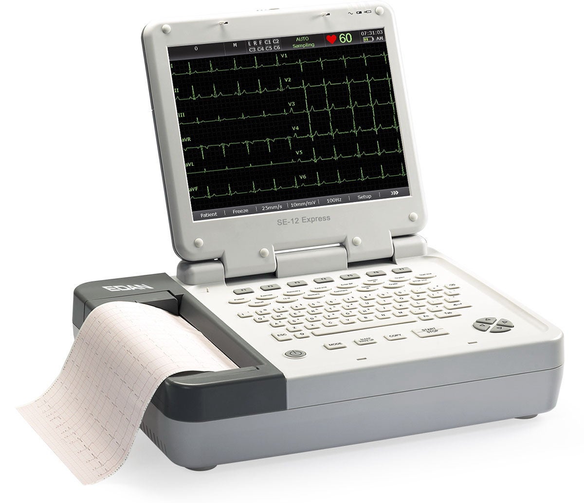 EdanUSA & MDPro - SE-12 EXPRESS Electrocardiograph Edan® SE-12 Express AC Power / Battery Operated Touch Screen Display Resting / Stress