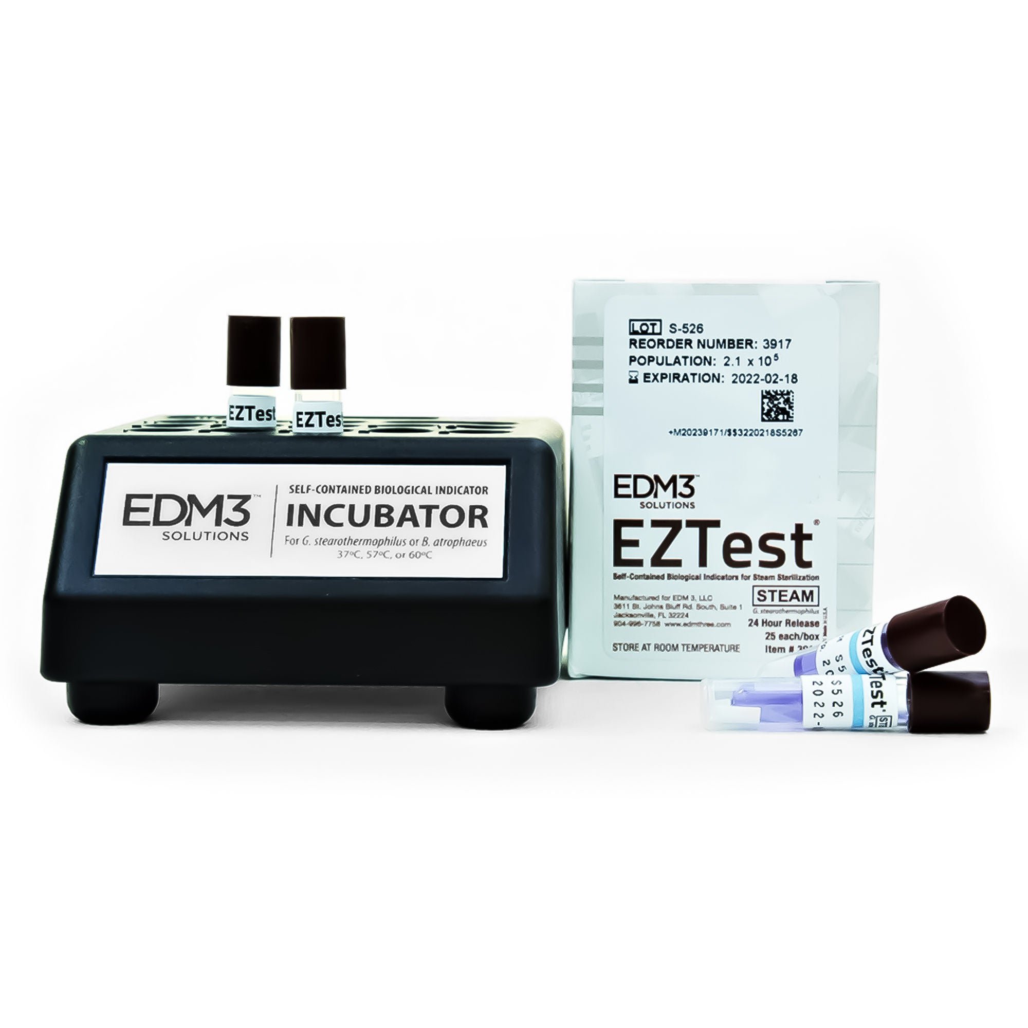 EDM 3 LLC - 3917 EZTest® Self-Contained Biological Indicators for Steam Sterilization