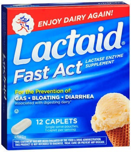 J & J Sales - 00045091012 Dietary Supplement Lactaid® Lactase Enzyme 9,000 FCC Units Strength Caplet 12 per Box