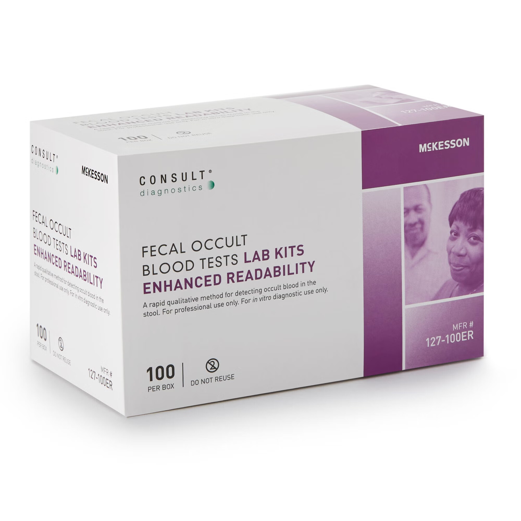 McKesson Brand - 127-100ER Cancer Screening Test Kit McKesson Consult™ Fecal Occult Blood Test (FOBT) 100 Tests CLIA Waived