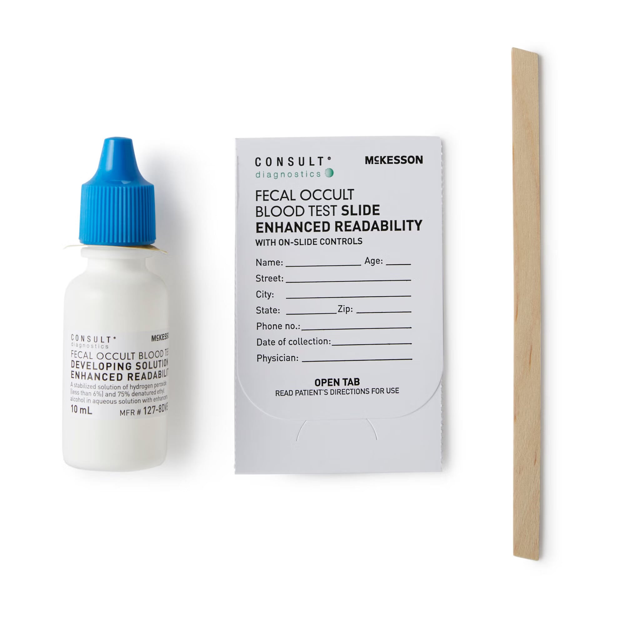 McKesson Brand - 127-100ER Cancer Screening Test Kit McKesson Consult™ Fecal Occult Blood Test (FOBT) 100 Tests CLIA Waived