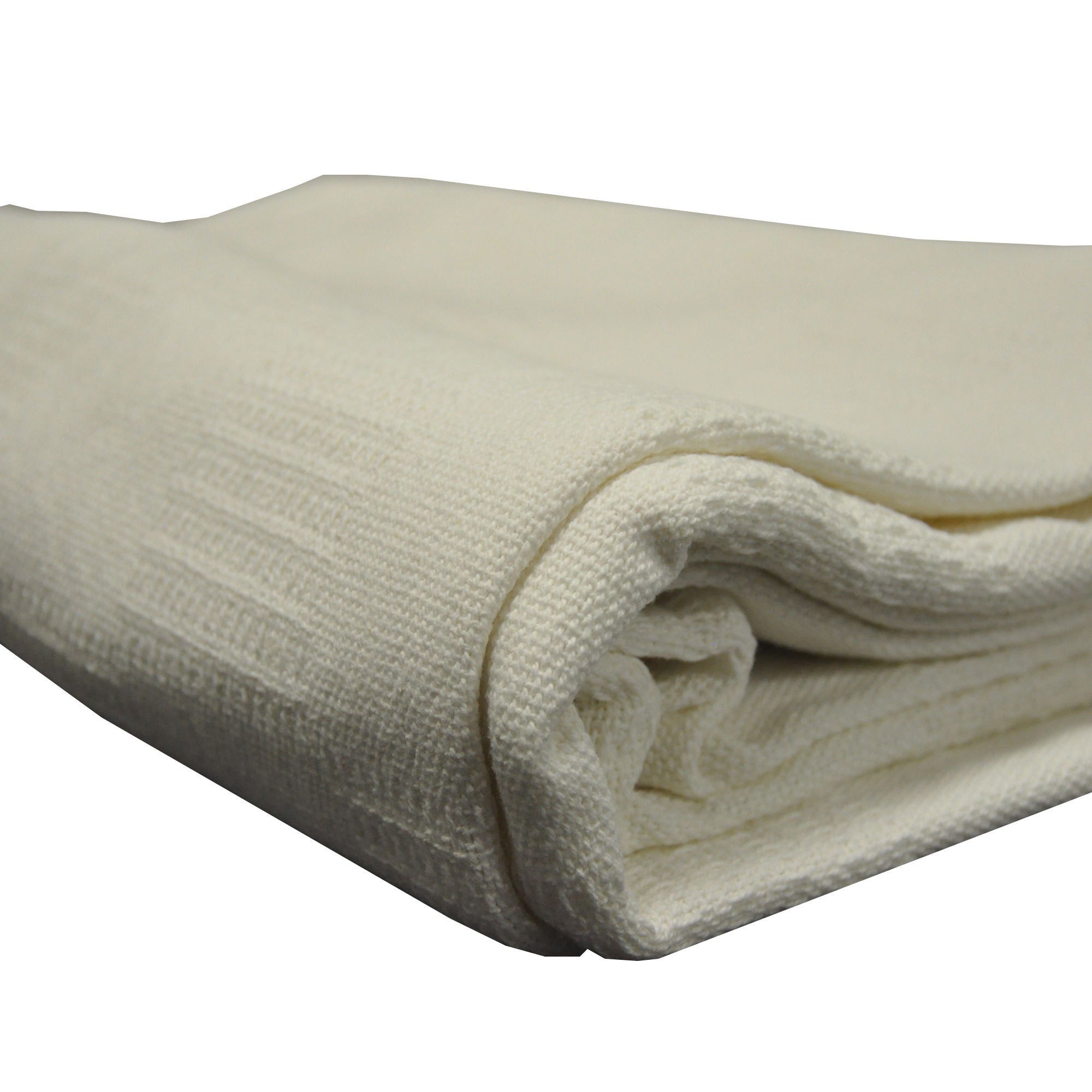 Lew Jan Textile - V33-6690WH-INH Blanket 66 X 90 Inch Cotton 2.1 lbs. White
