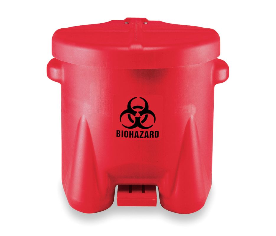 Fisher Anatomical - 18-880B Medical Waste Trash Can Eagle™ 40 Quart / 10 gal. Red HDPE Round