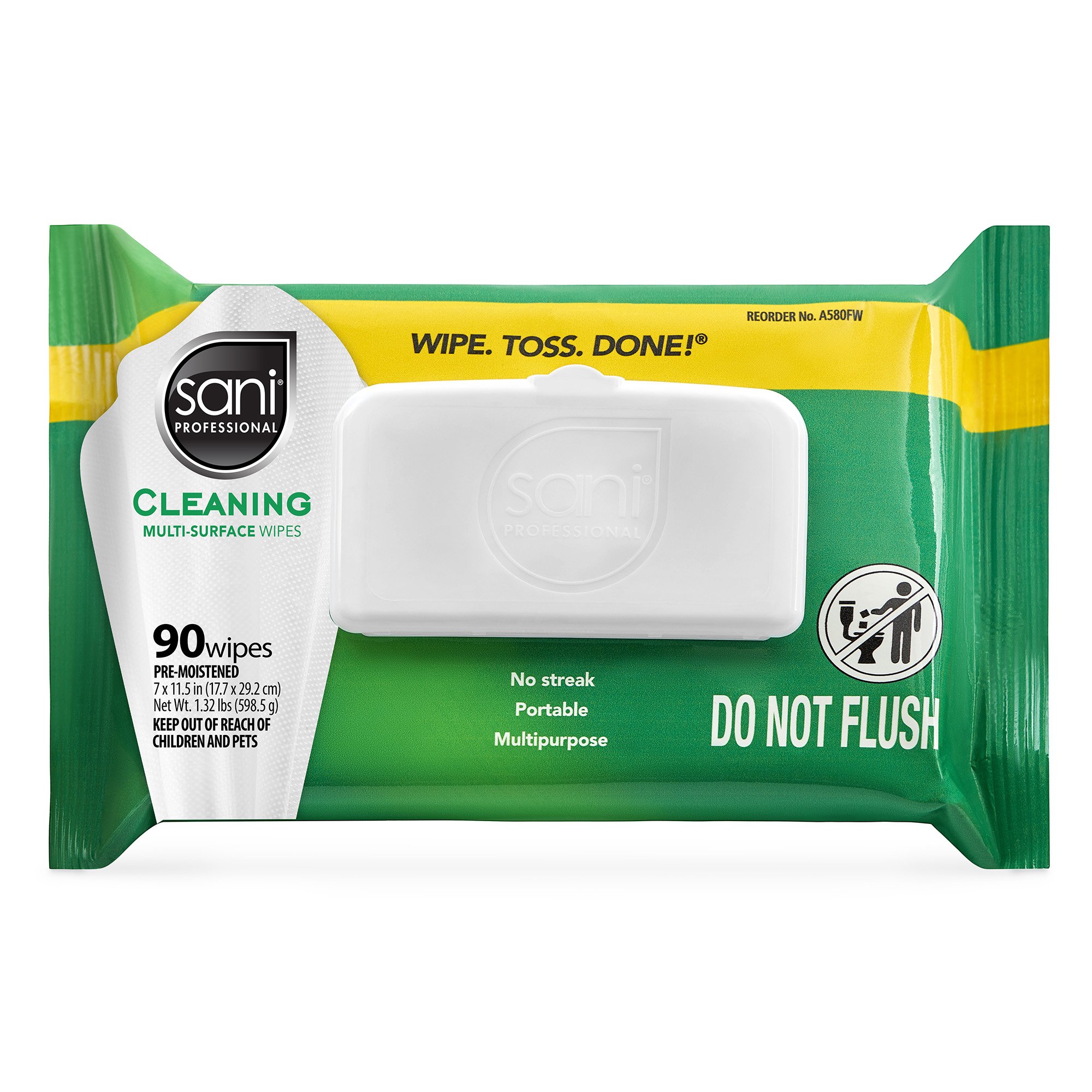 Professional Disposables A580FW - Sani Professional® Isopropyl Alcohol Cleaning Multi-Surface Disinfectant Wipes - 12/Case
