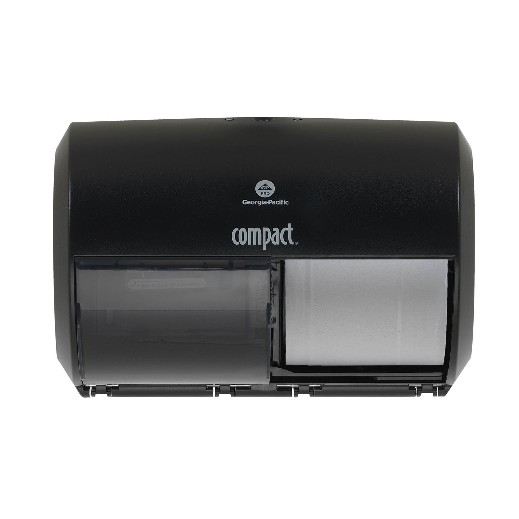 Georgia-Pacific Consumer Products LP - 56784A Toilet Tissue Dispenser Compact® 2-Roll Side-by-Side Black Plastic Manual Double Roll Wall Mount
