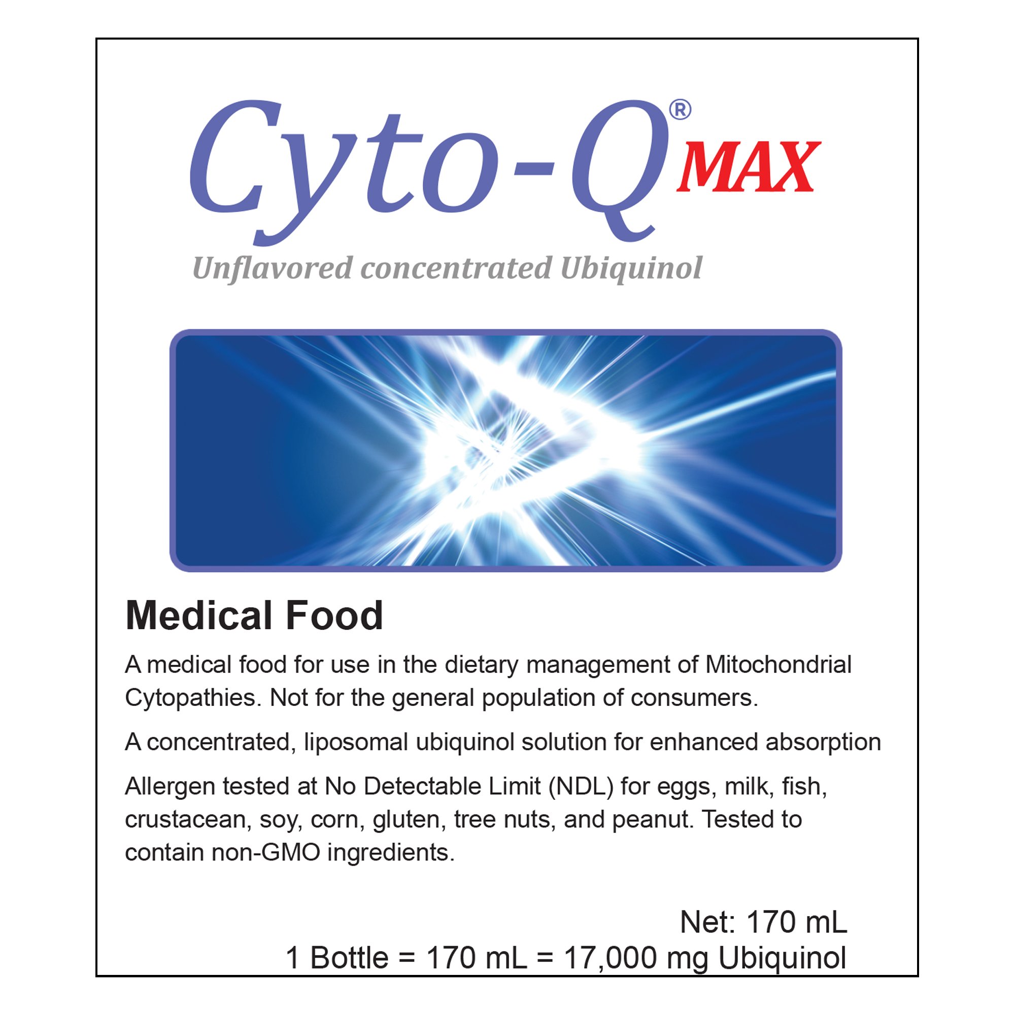 Solace Nutrition 1204 - Cyto-Q™ MAX Concentrated Ubiquinol Medical Food, 5.7-ounce bottle - 1/Bottle