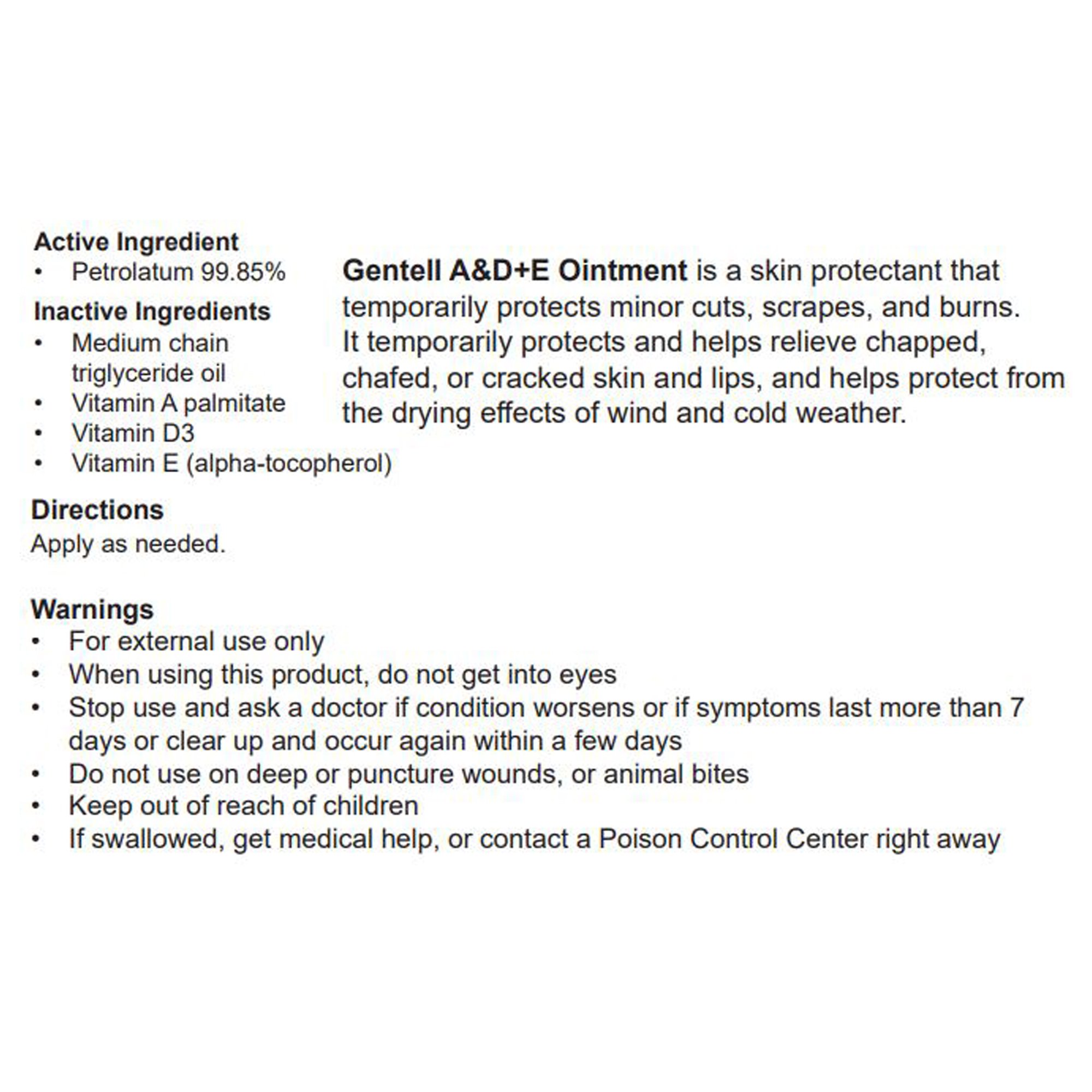 Gentell A & D+E Skin Protectant GEN-23460 by Gentell