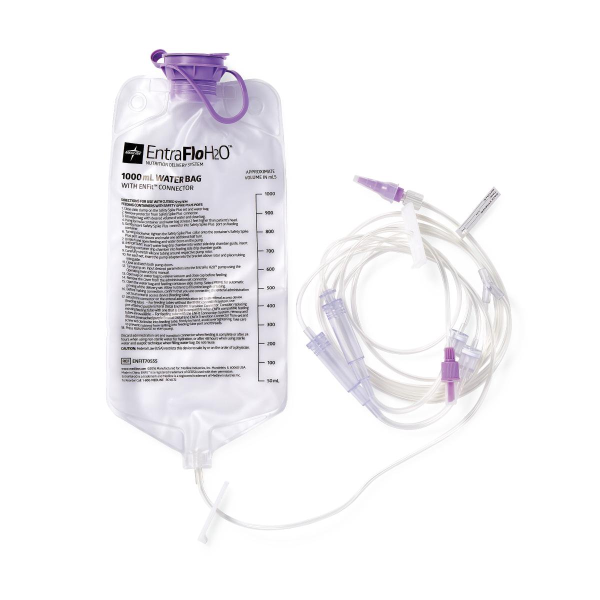 Medline - ENFIT70555 EntraFlo H2O Pump Feeding Spike Set