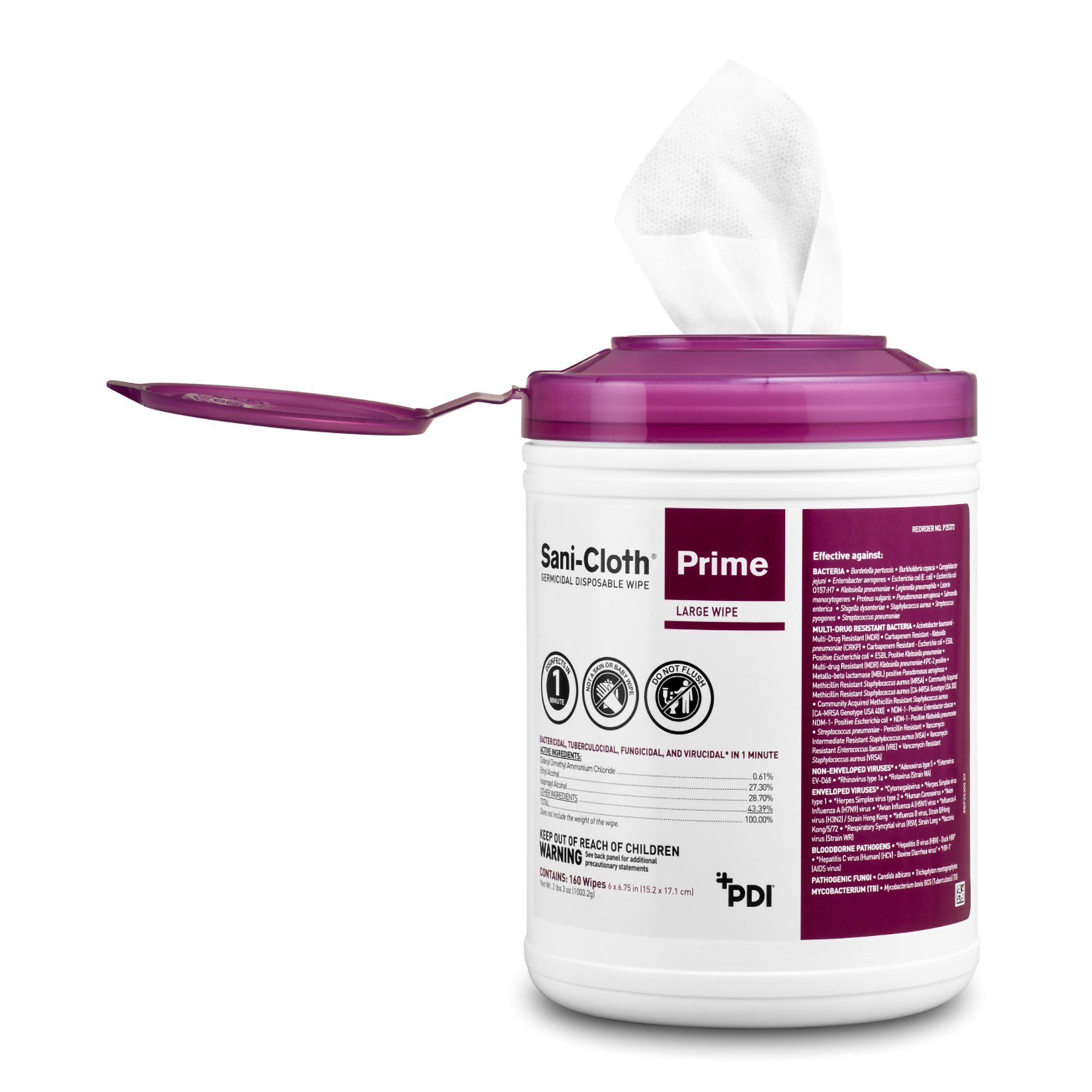 Professional Disposables - P25372 Sani-Cloth® Prime Large Germicidal Disinfectant Wipes