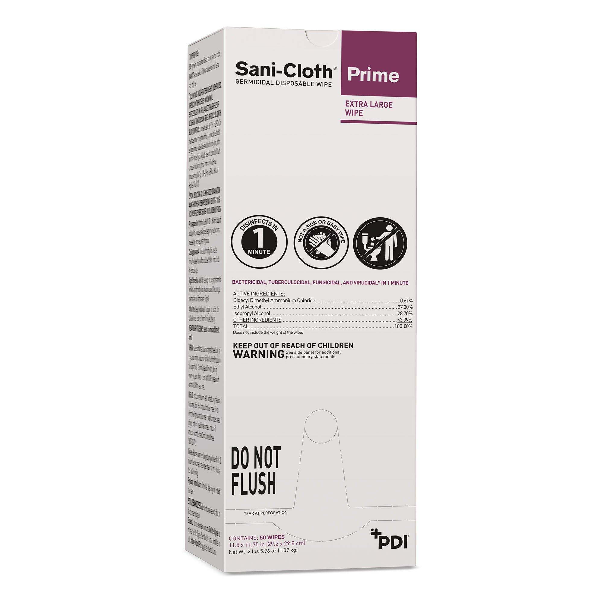 Professional Disposables - U13195 Sani-Cloth® Prime X-Large Germicidal Disinfectant Wipes
