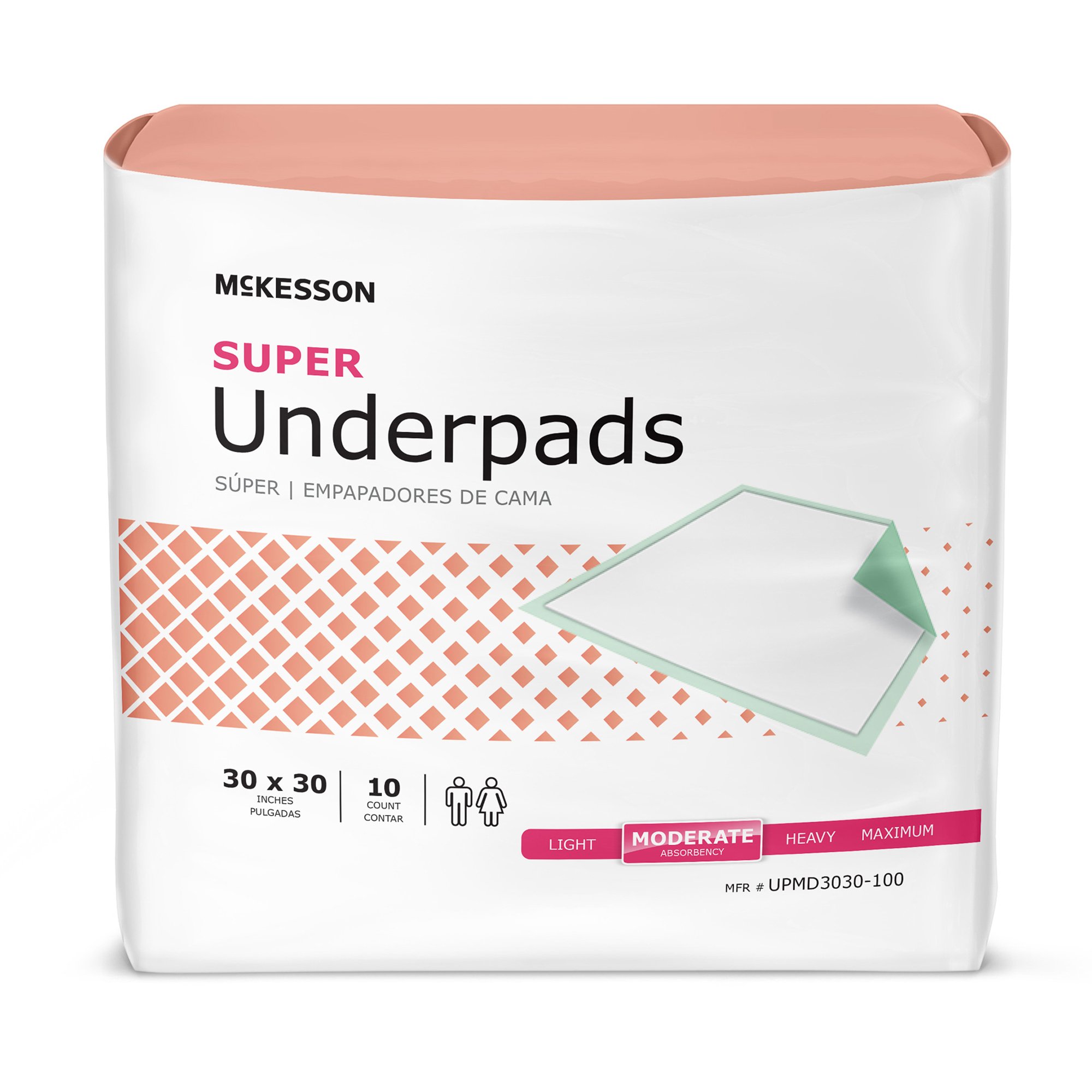 McKesson Brand - UPMD3030-100 McKesson Super Moderate Absorbency Underpad