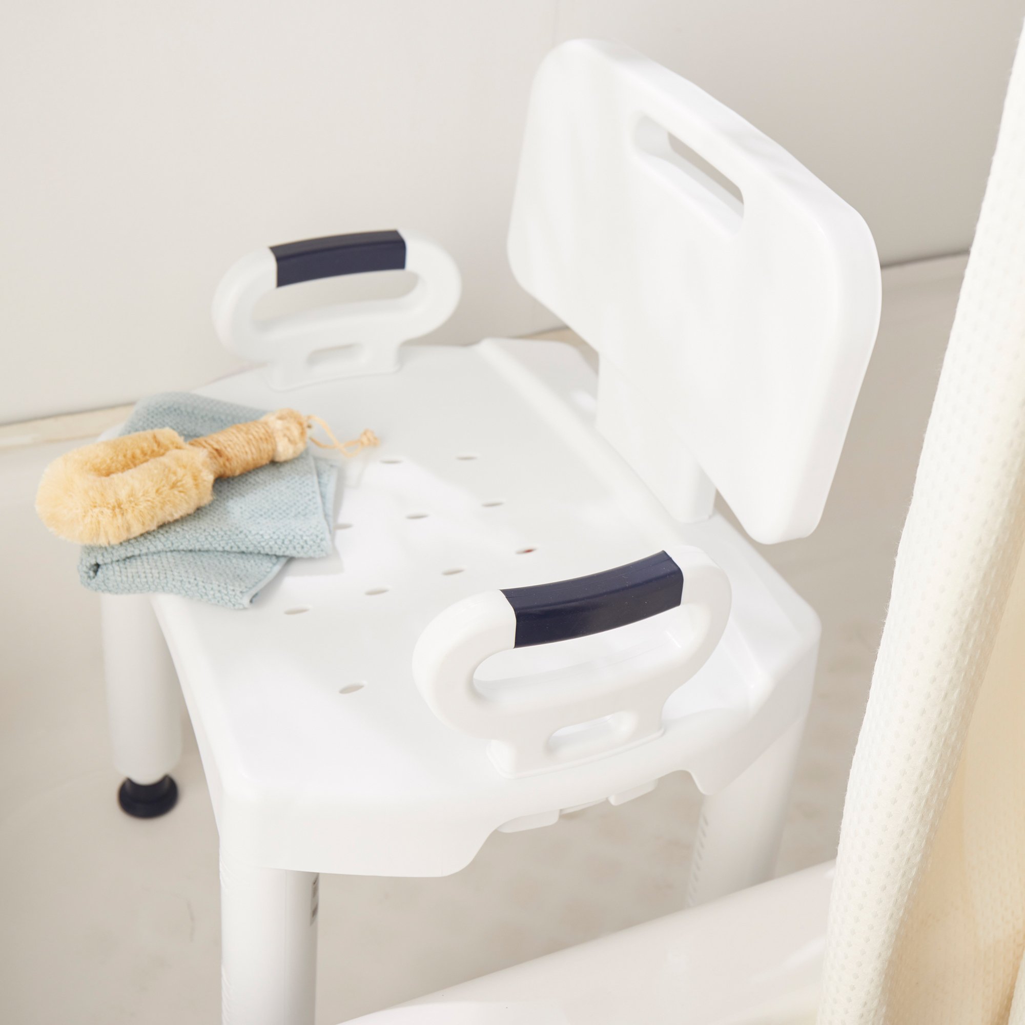 McKesson Brand 146-RTL12505 - McKesson Bath Bench with Removable Arm Rail and Back, 21.25 Inch Width - 1/Each, 4/Case