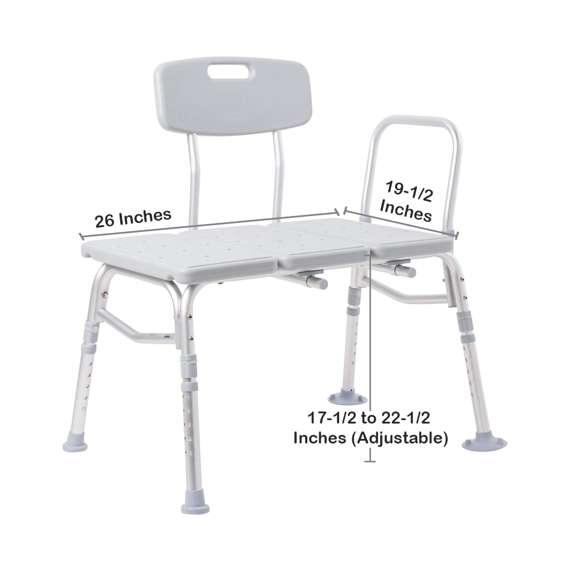 McKesson Brand - 146-RTL12031KDR McKesson Aluminum Transfer Bench with Reversible Back