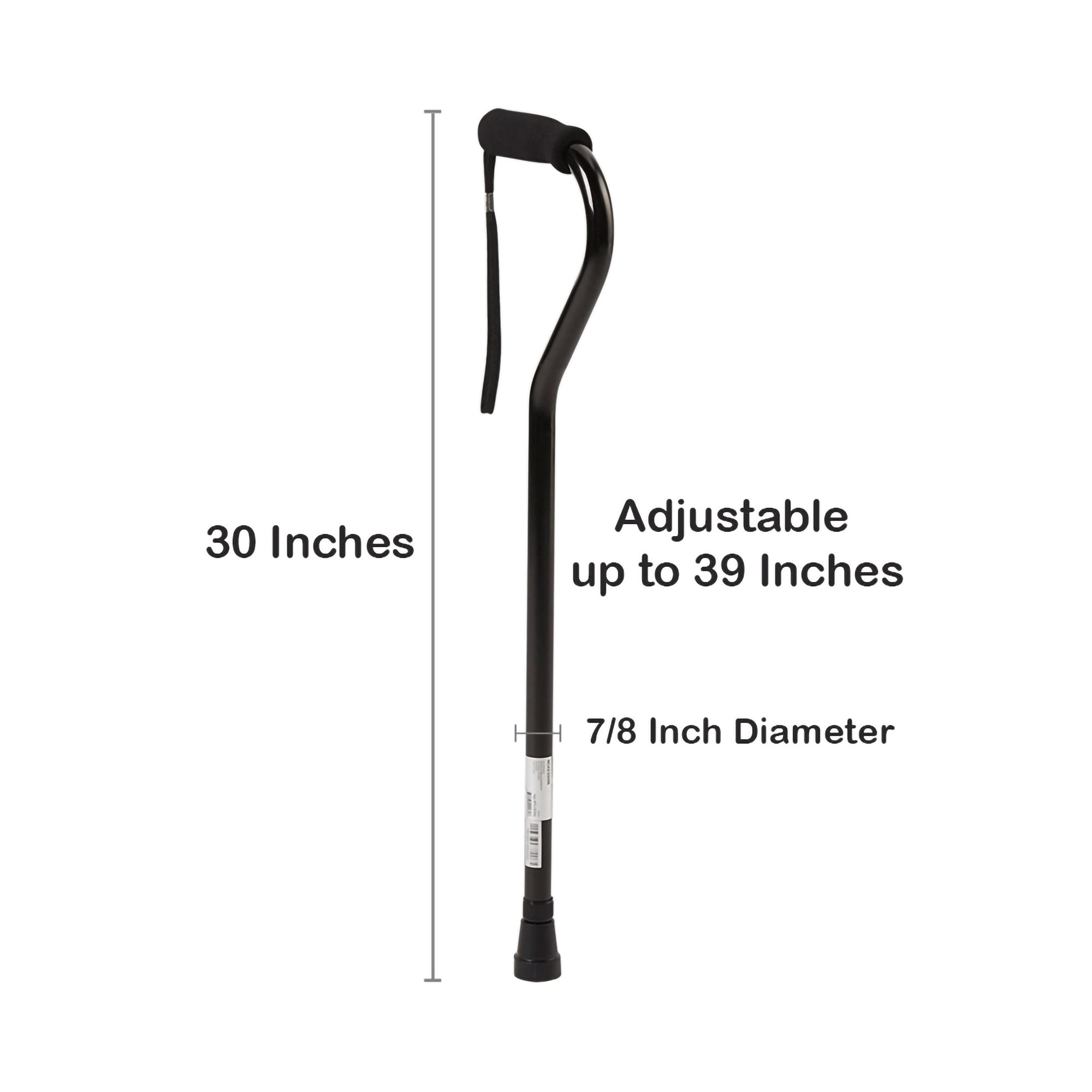 McKesson Brand - 146-RTL10306 McKesson Black Aluminum Offset Cane