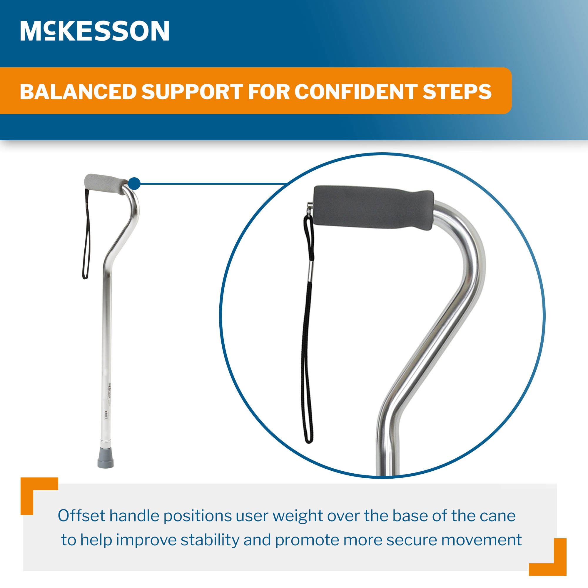 McKesson Brand - 146-10303-6 McKesson Aluminum Offset Cane