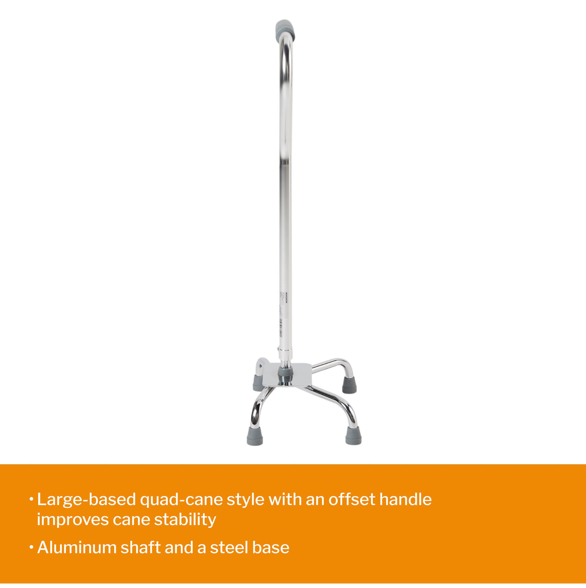 McKesson Brand 146-10300-4 - McKesson Steel Chrome Offset Quad Cane, 29 – 37.5 Inch - 1/Each, 4/Case