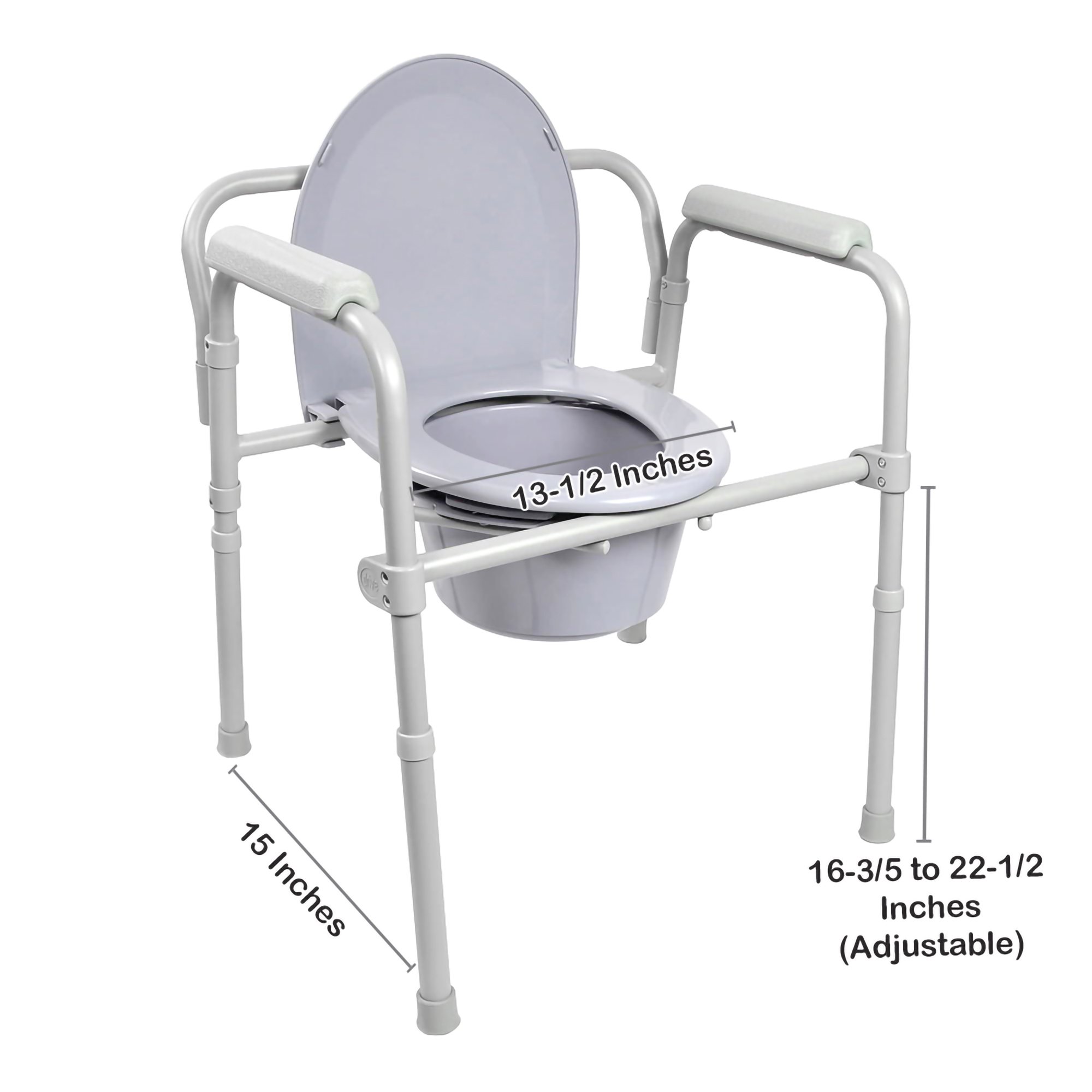 McKesson Brand - 146-11148-1 McKesson Folding Fixed Arm Steel Commode Chair