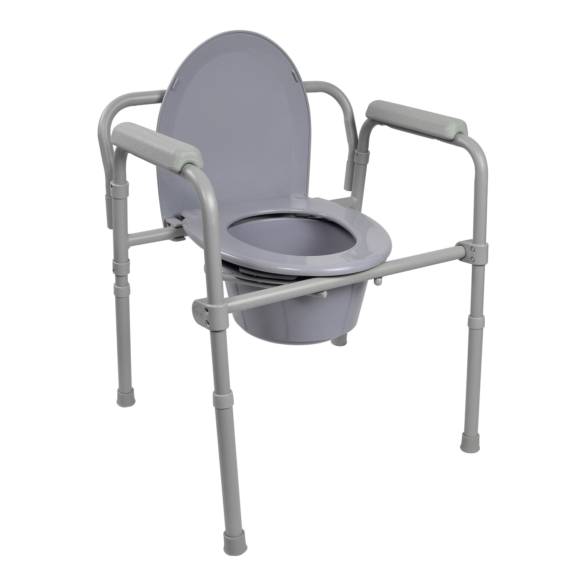 McKesson Brand - 146-11148-1 McKesson Folding Fixed Arm Steel Commode Chair
