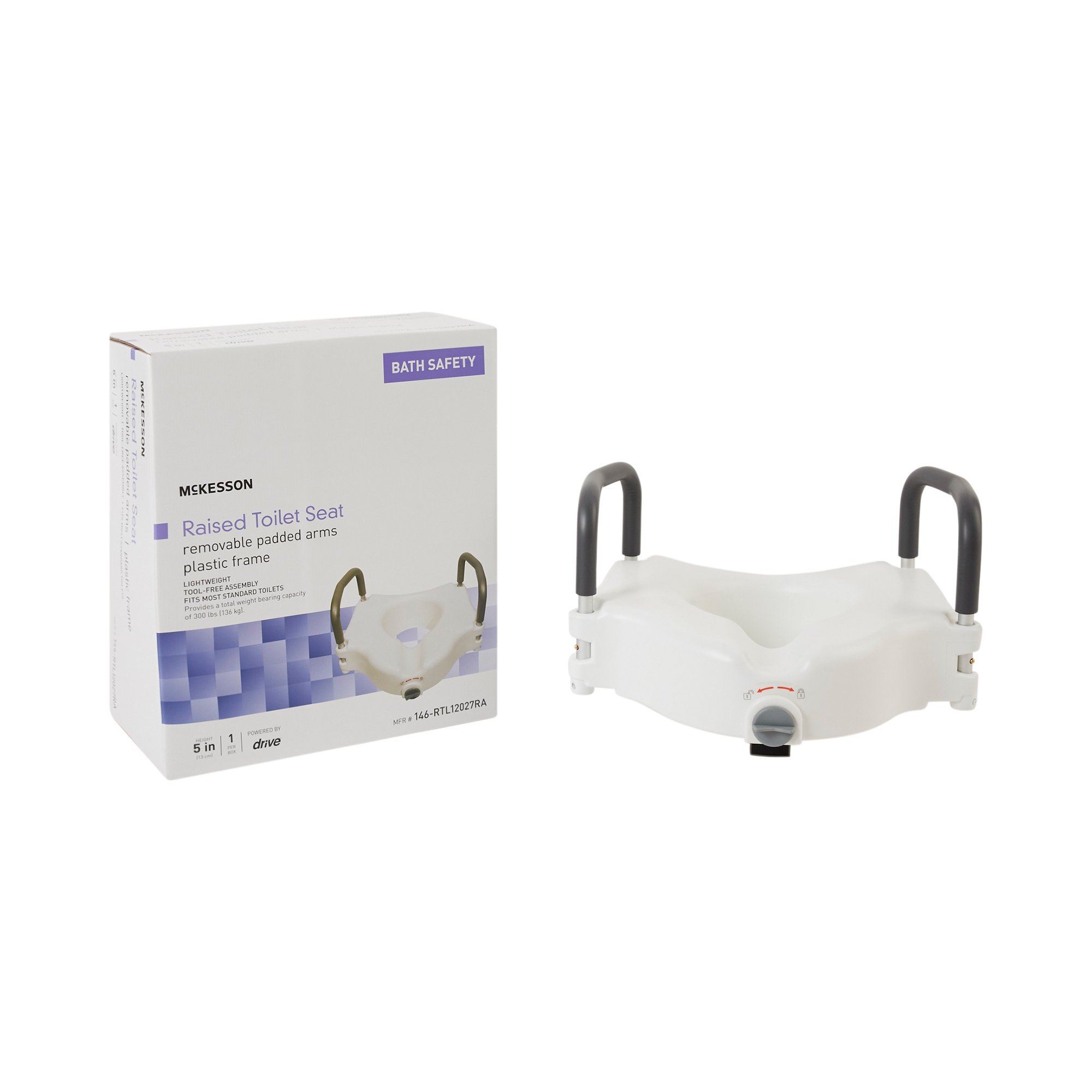 McKesson Brand - 146-RTL12027RA McKesson Raised Toilet Seat