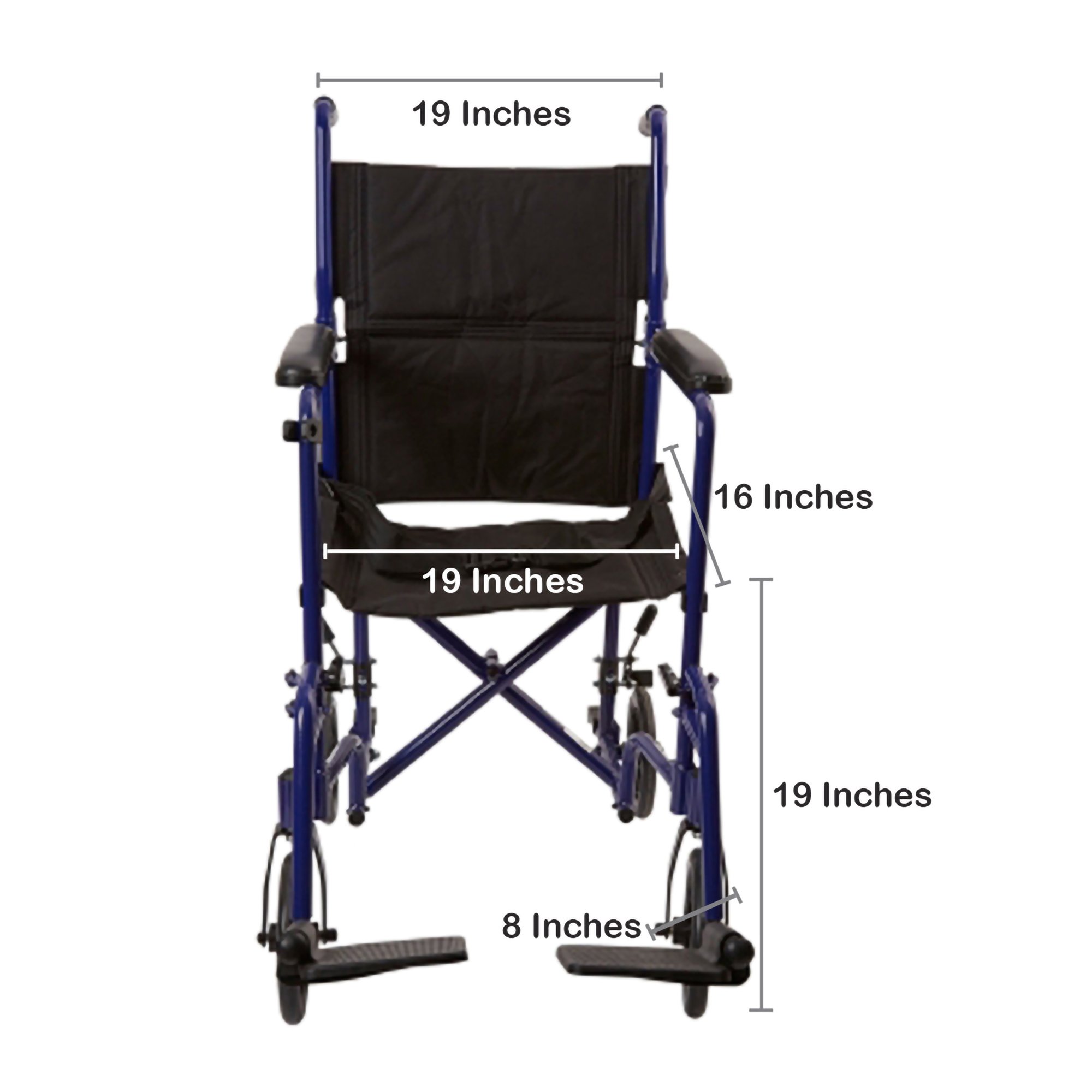 McKesson Brand - 146-ATC19-BL McKesson Lightweight Transport Chair