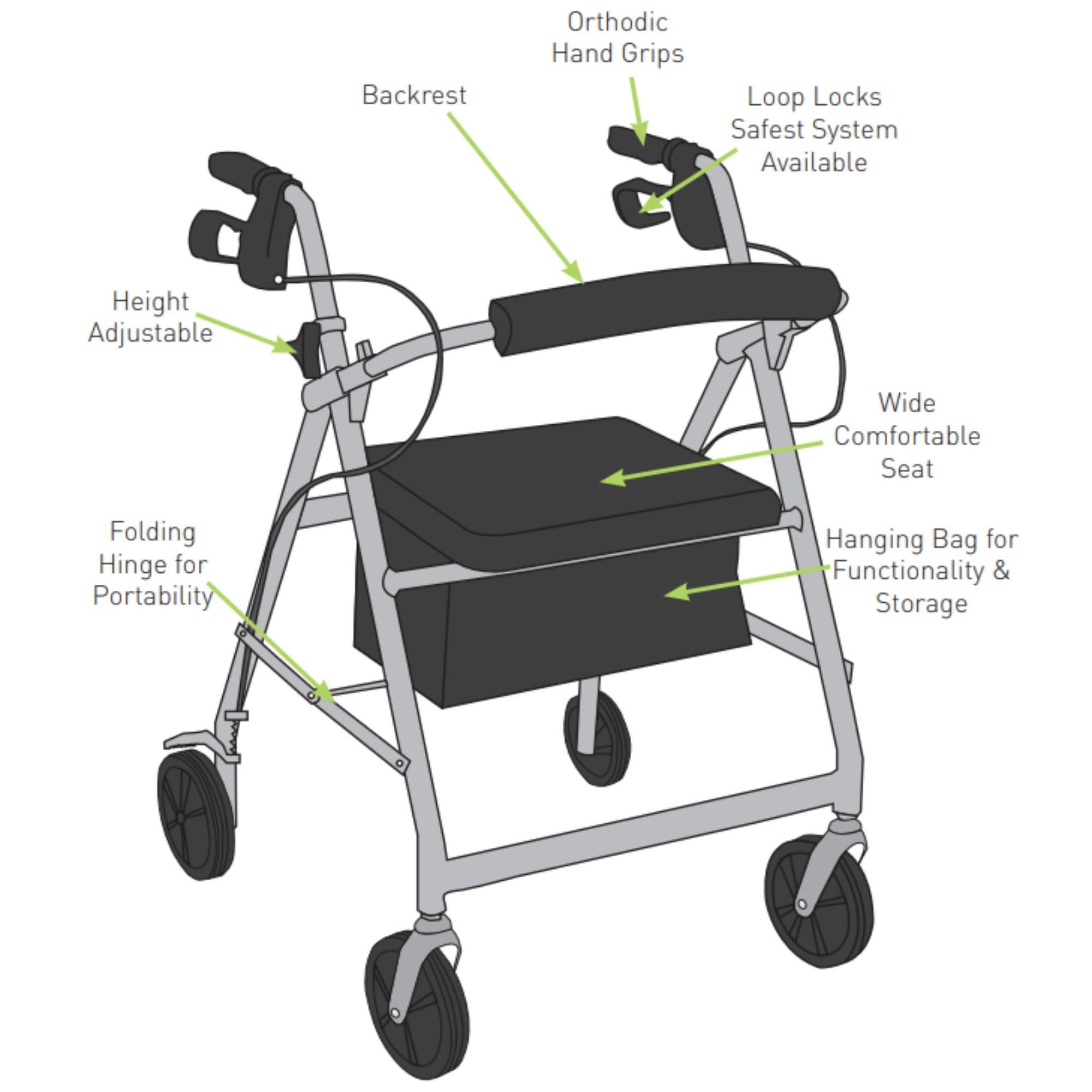 McKesson 4 Wheel Rollator 146-R726BL by McKesson Brand