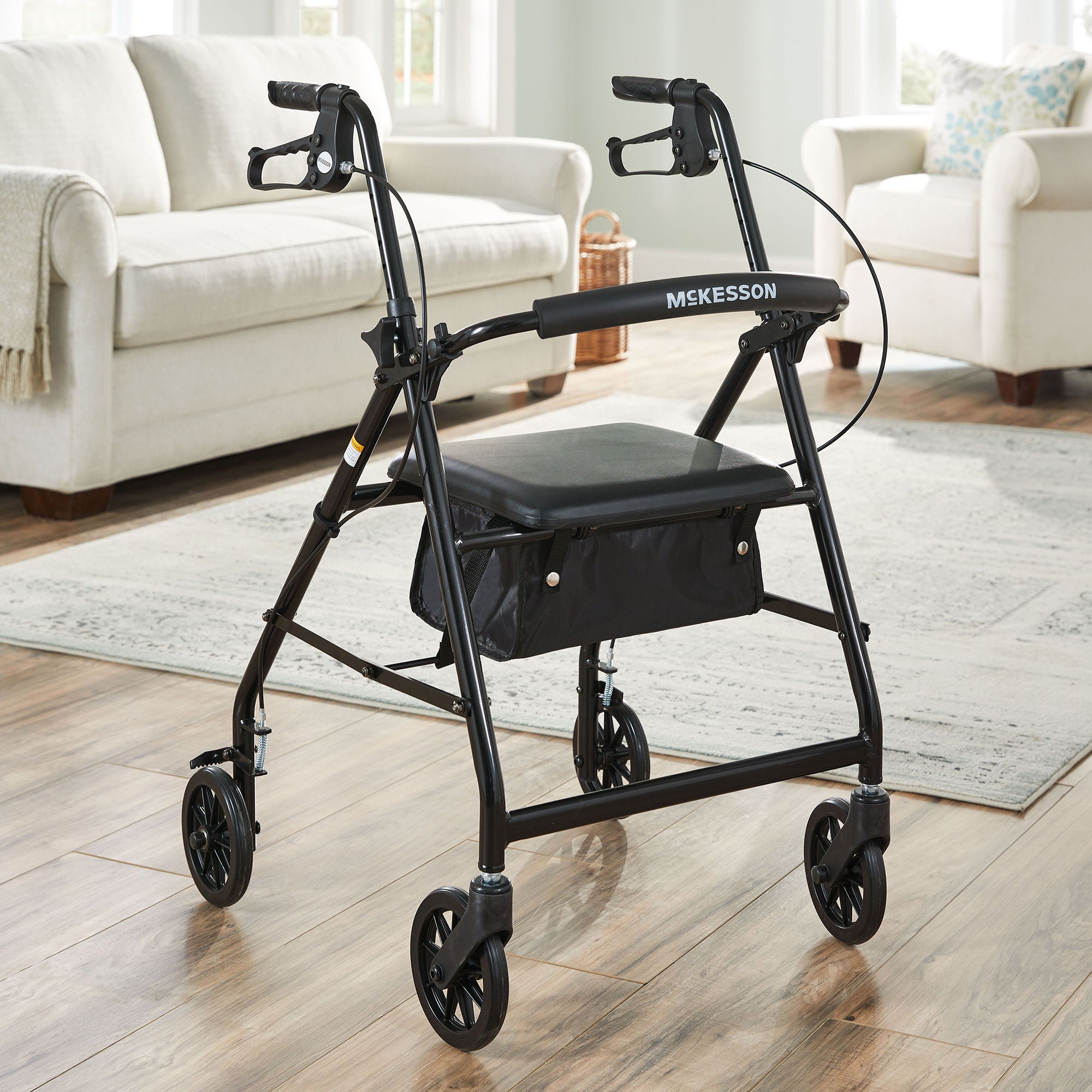 McKesson Brand - 146-R726BK McKesson Folding Aluminum Four-Wheel Rollator