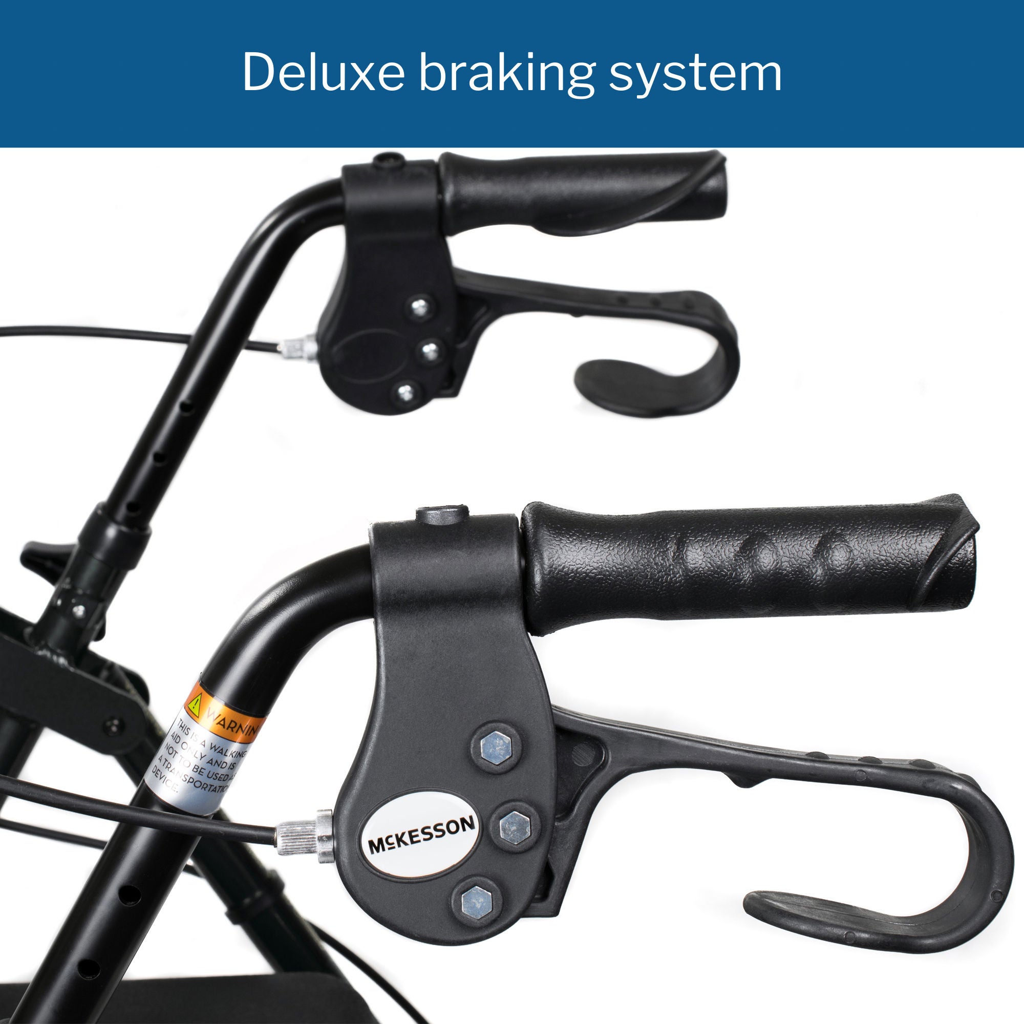 McKesson Brand - 146-R726BK McKesson Folding Aluminum Four-Wheel Rollator