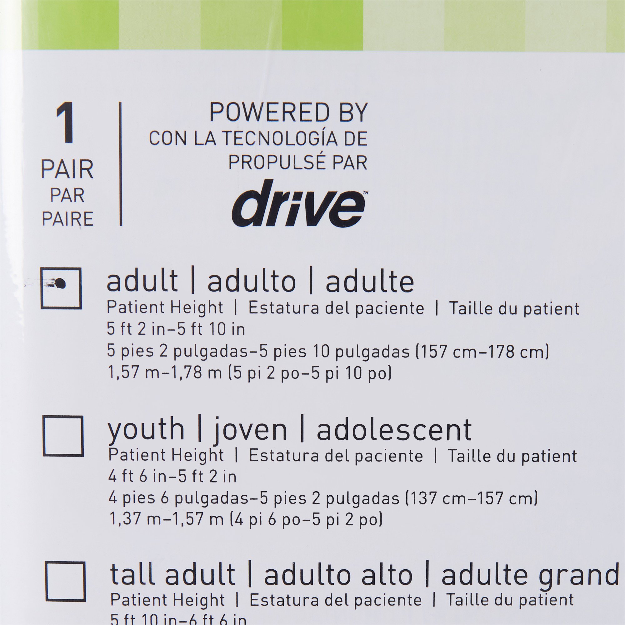 McKesson Brand 146-10400-8 - McKesson Adult Underarm Crutches, 5'2" – 5'10" - 2/Pair, 16/Case