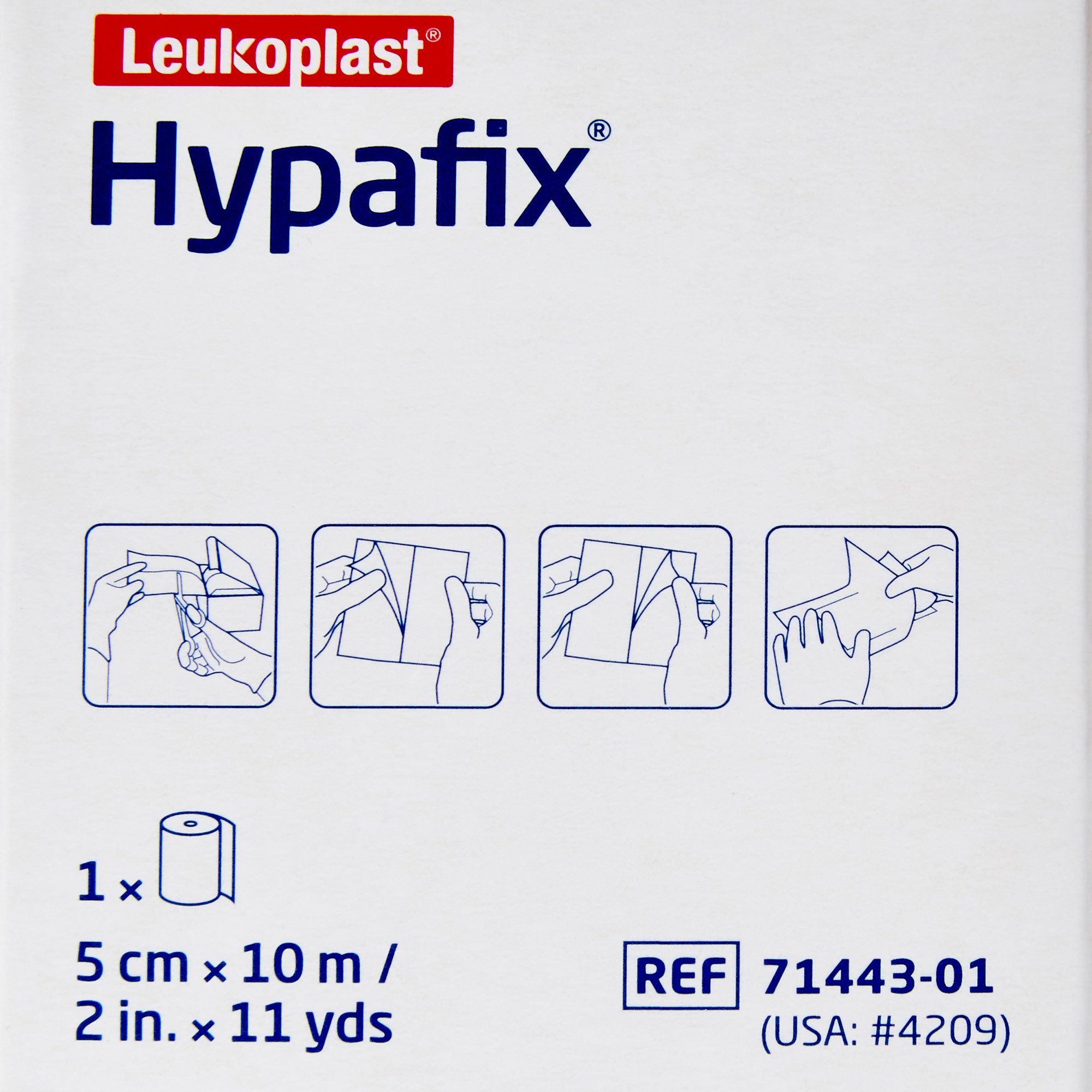 BSN Medical 4209 - Hypafix® Nonwoven Dressing Retention Tape, 2 Inch x 10 Yard, White - 1/Roll, 24/Case