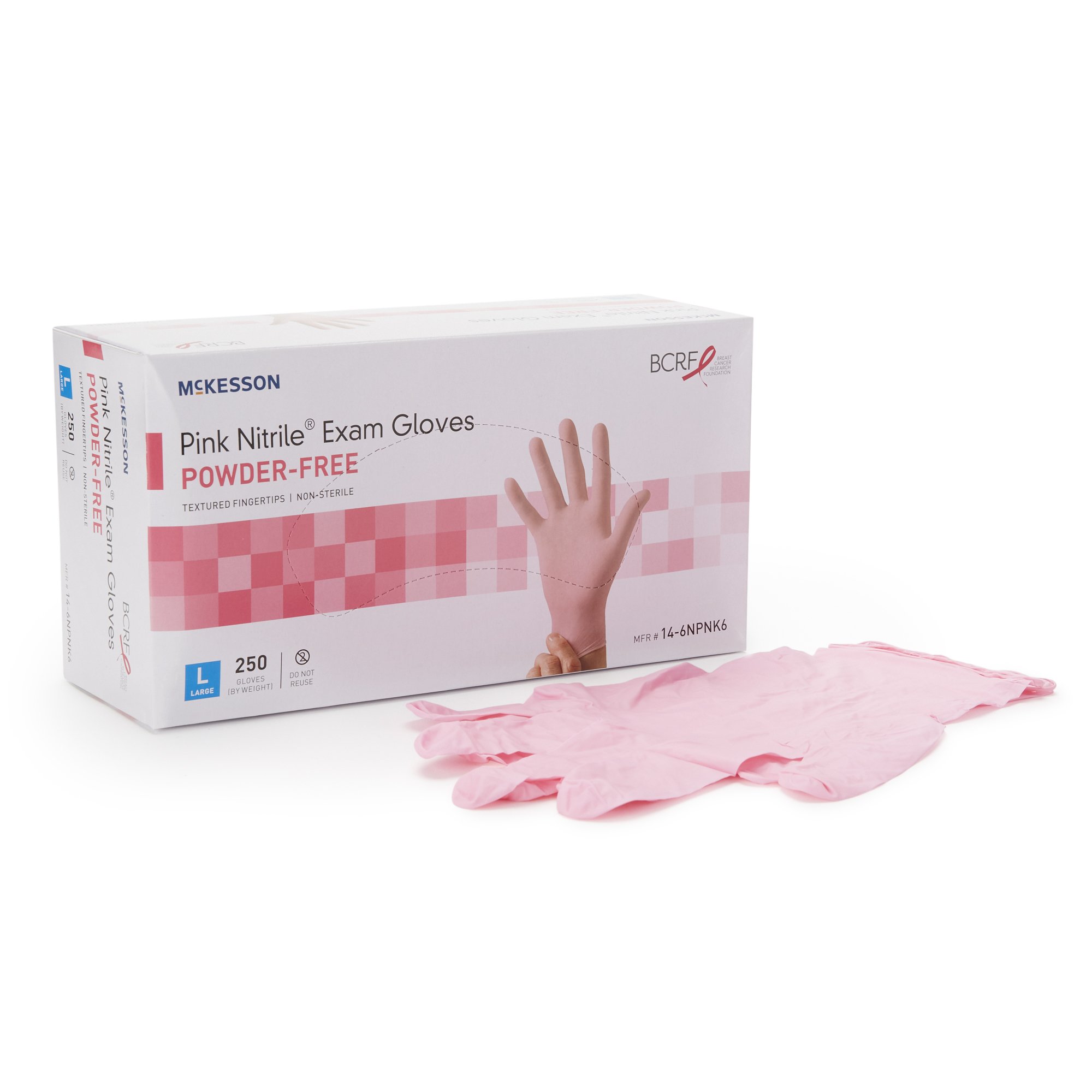 McKesson Brand - 14-6NPNK6 McKesson Pink Nitrile® Nitrile Exam Glove