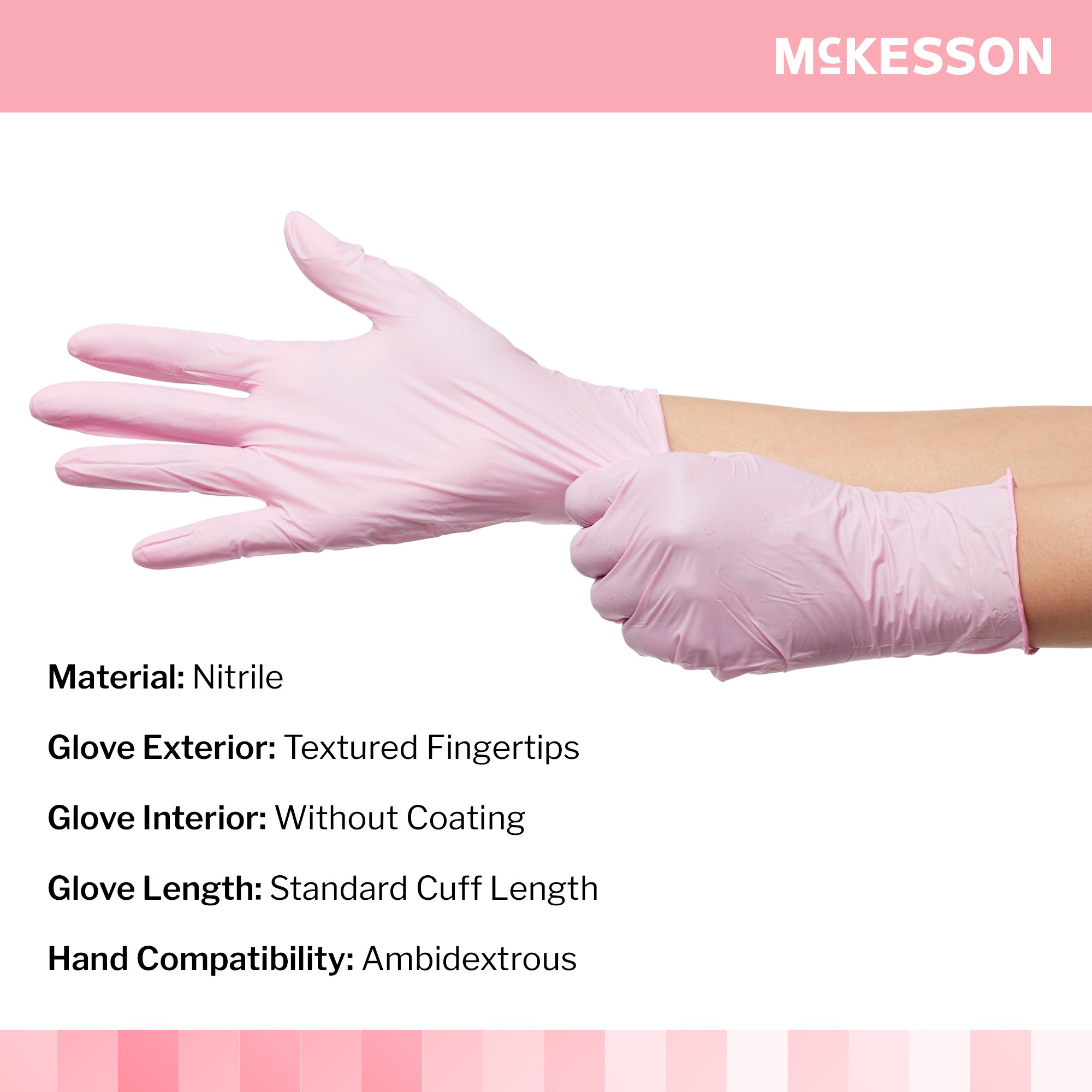 McKesson Pink Nitrile Exam Glove 14-6NPNK6 by McKesson Brand